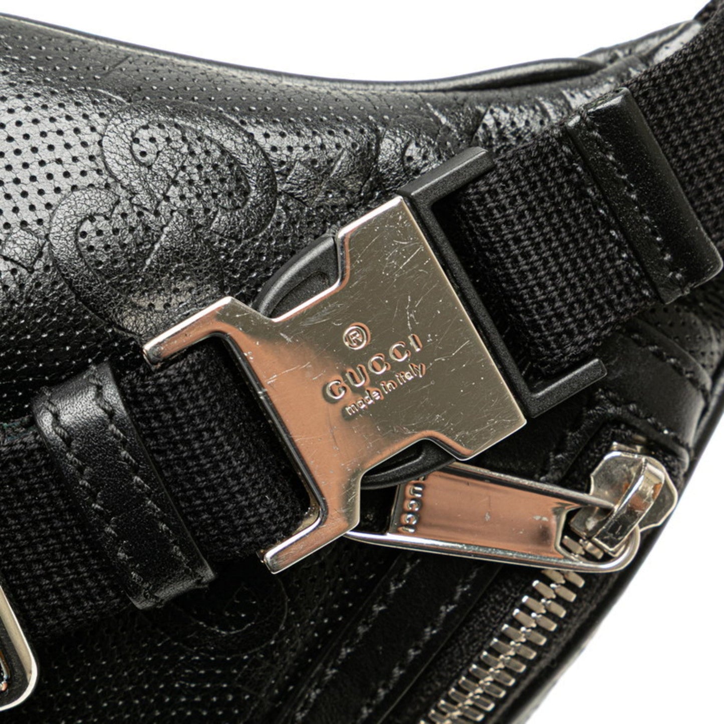 Gucci Black Leather Fanny Pack Sling Bag