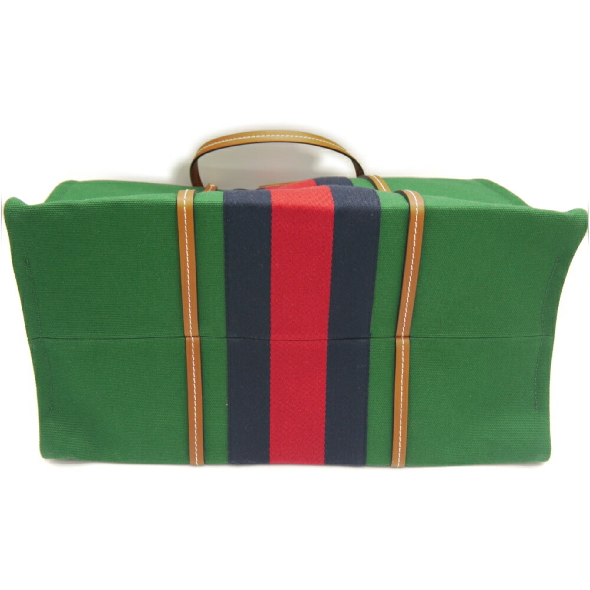 Gucci Green Canvas Leather Shoulder Bag Tote Bag