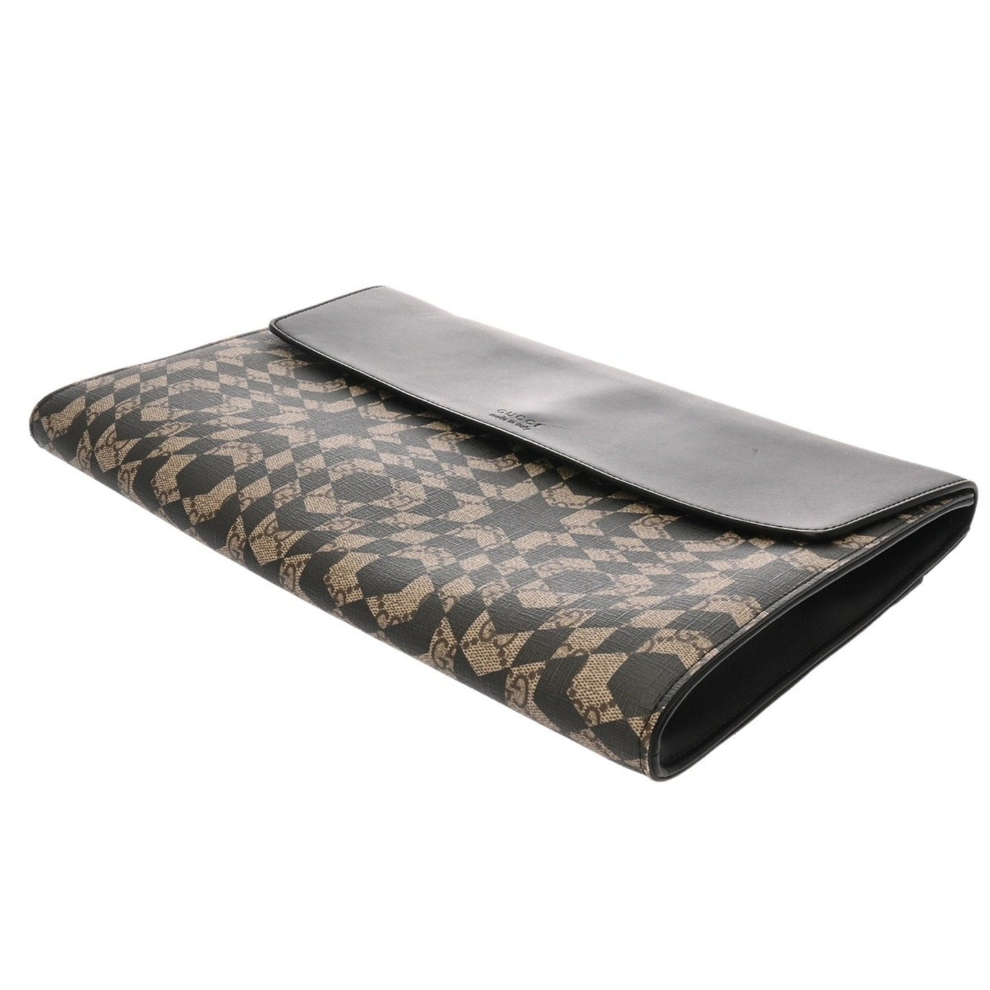 Gucci Beige Black Pvc Clutch Bag