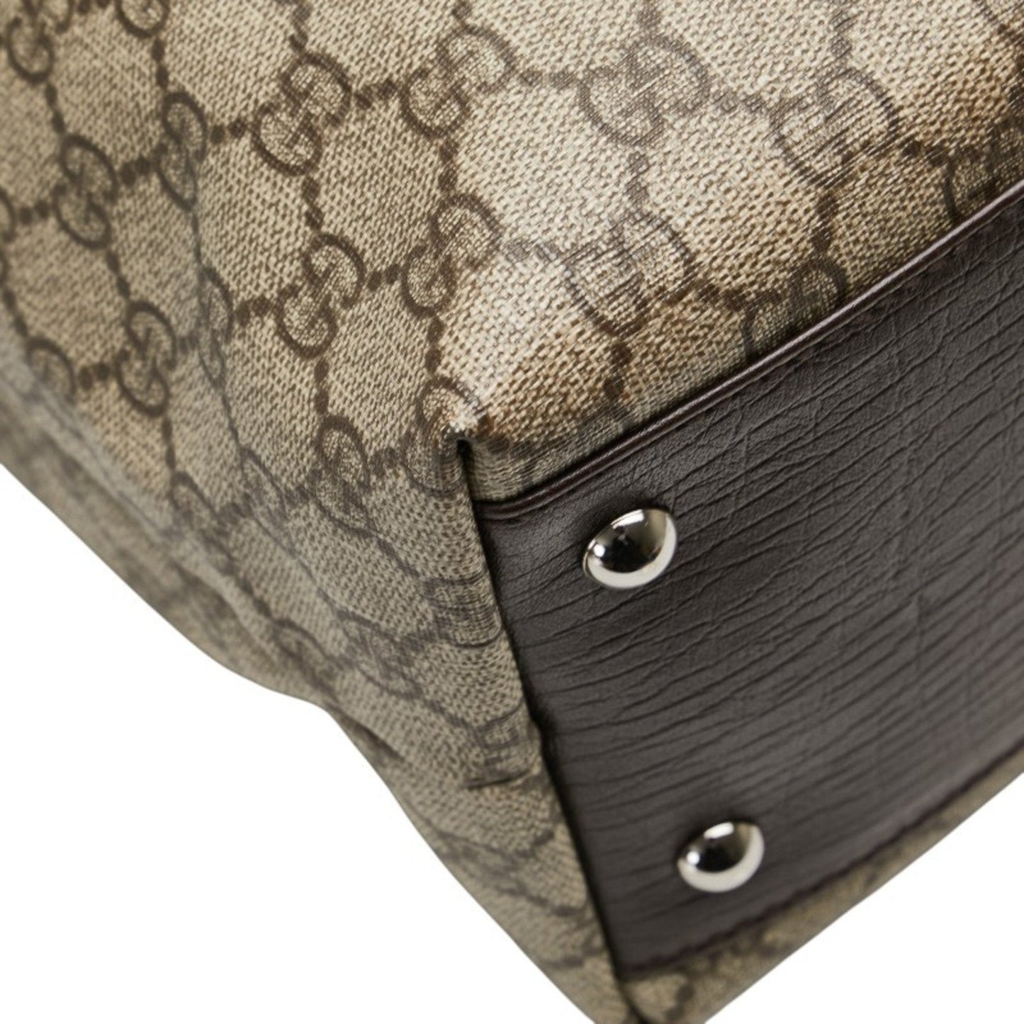 Gucci Beige Brown Pvc Leather Tote Bag