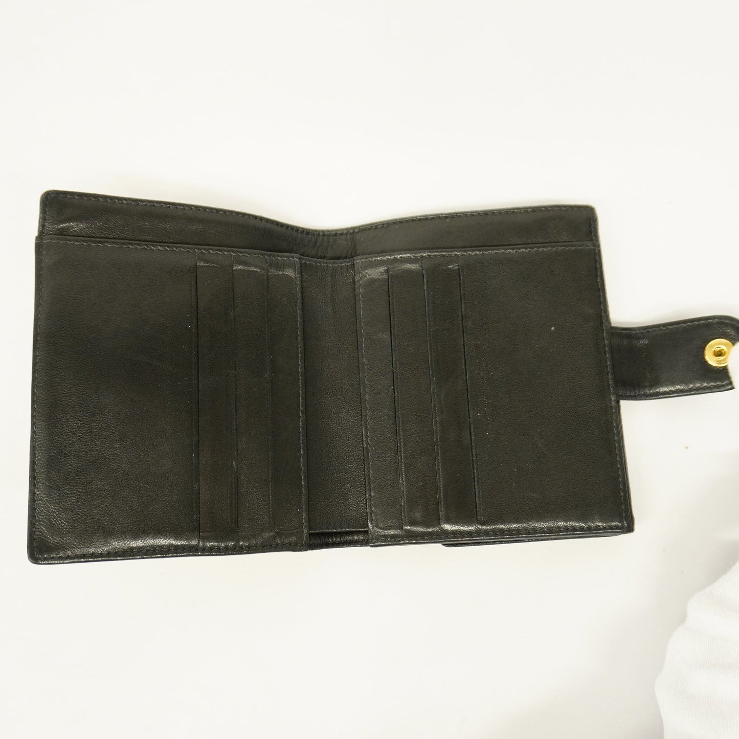 Chanel[3cc2369]   wallet caviar skin black gold metal