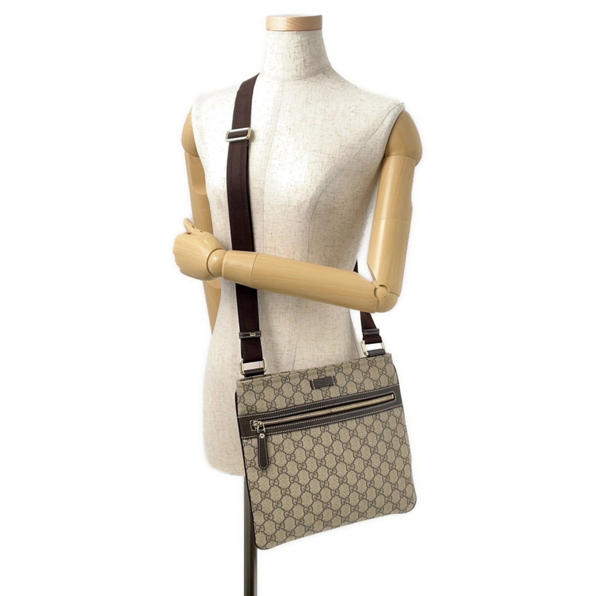 Gucci Brown Gg Supreme Leather Shoulder Bag