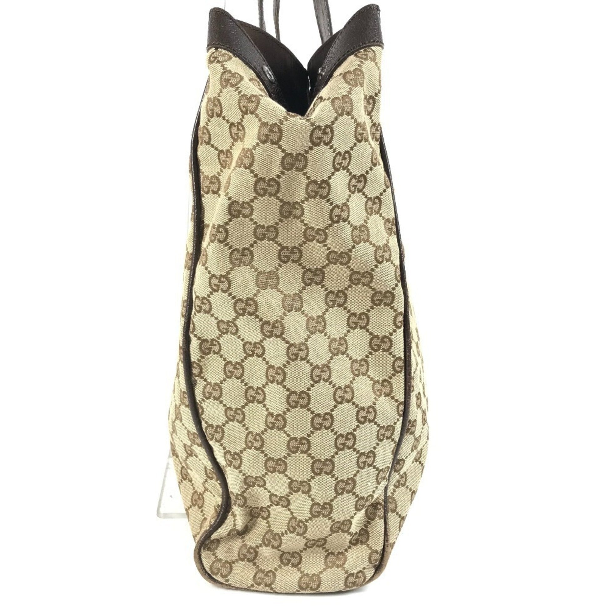 Gucci Beige Dark Brown Gg Canvas Shoulder Bag Tote Bag