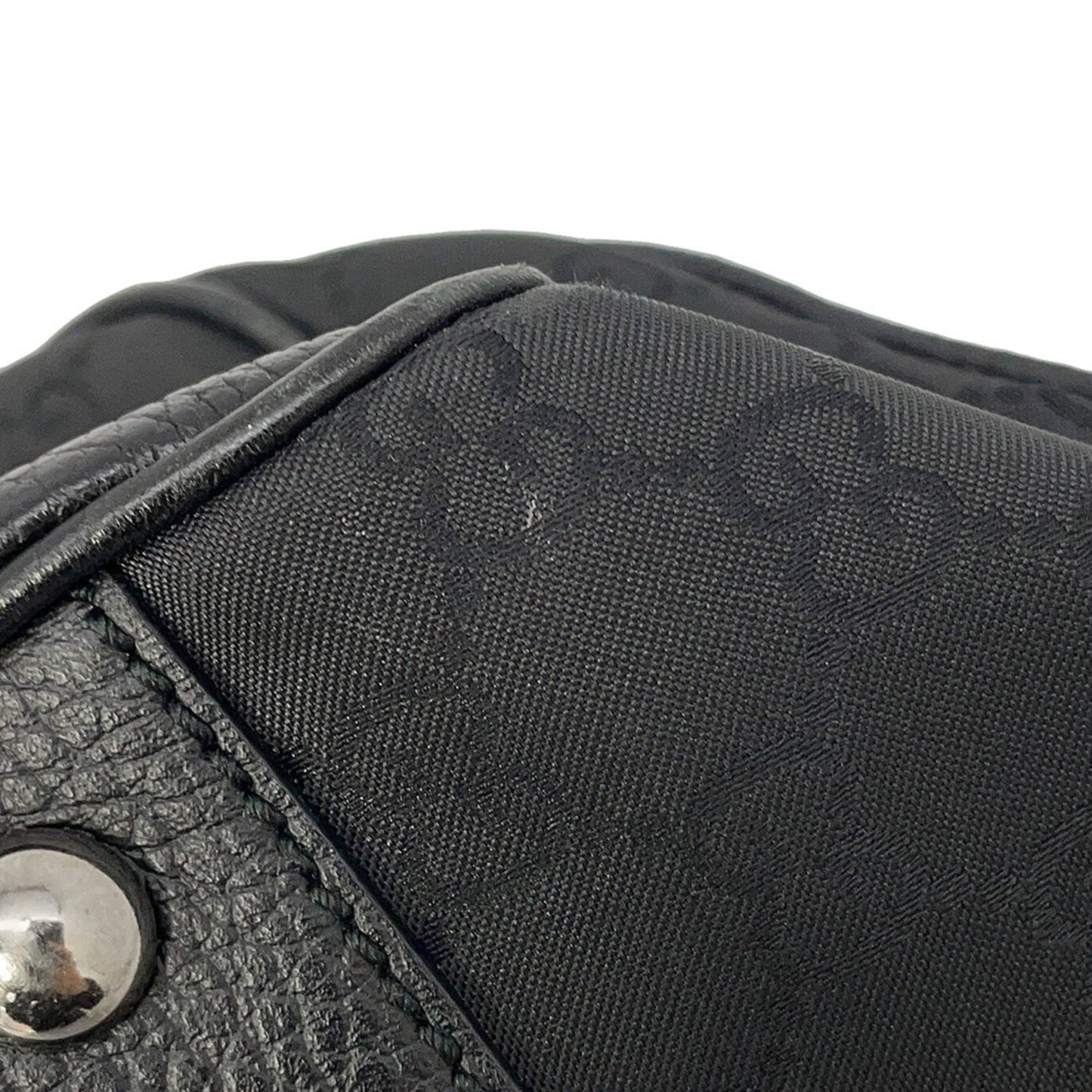 Gucci Sherry Line Black Nylon Leather Handbag