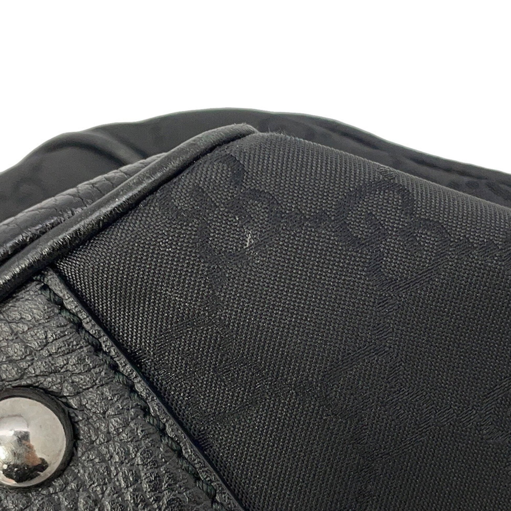 Gucci Sherry Line Black Nylon Leather Handbag