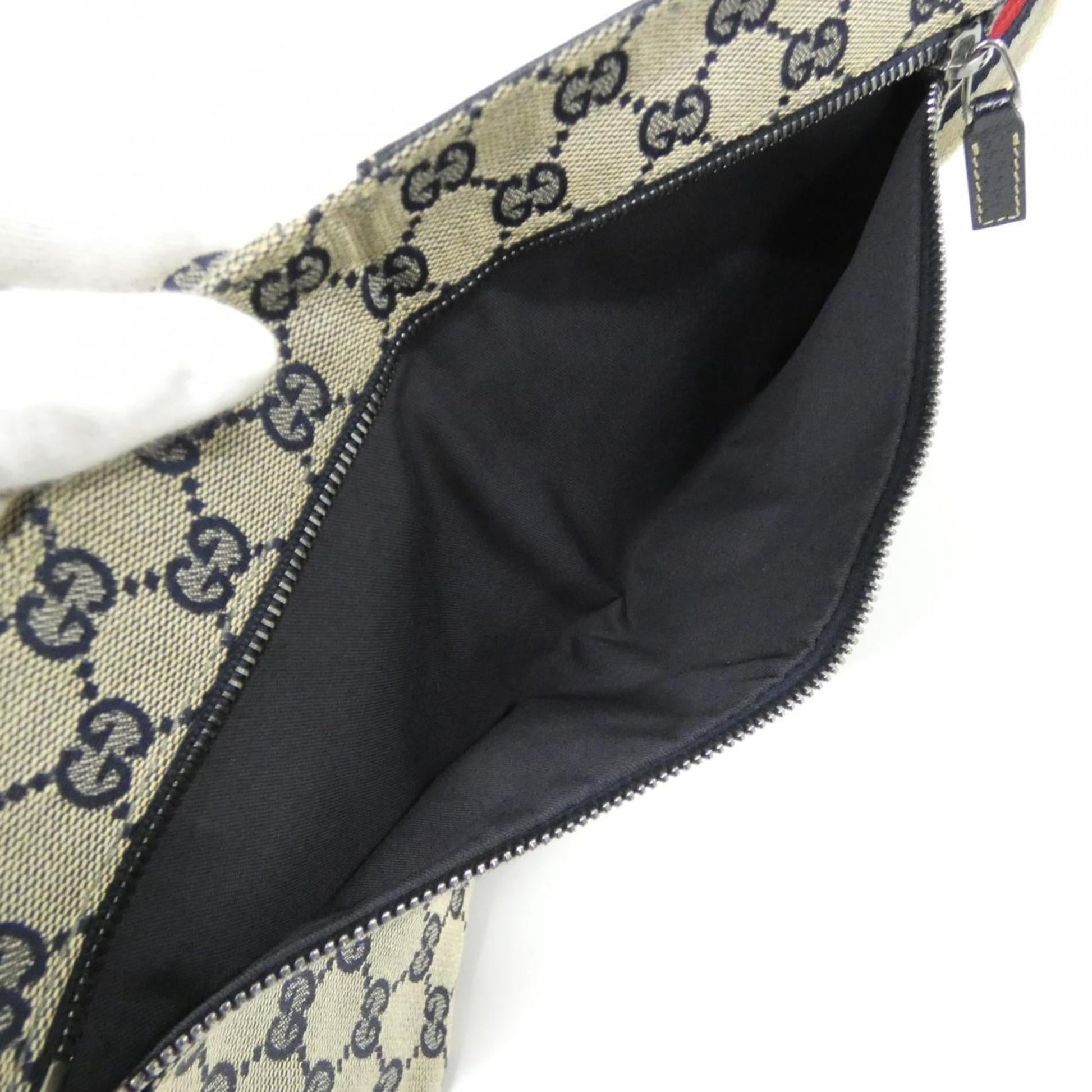 Gucci Beige Navy Gg Canvas Fanny Pack