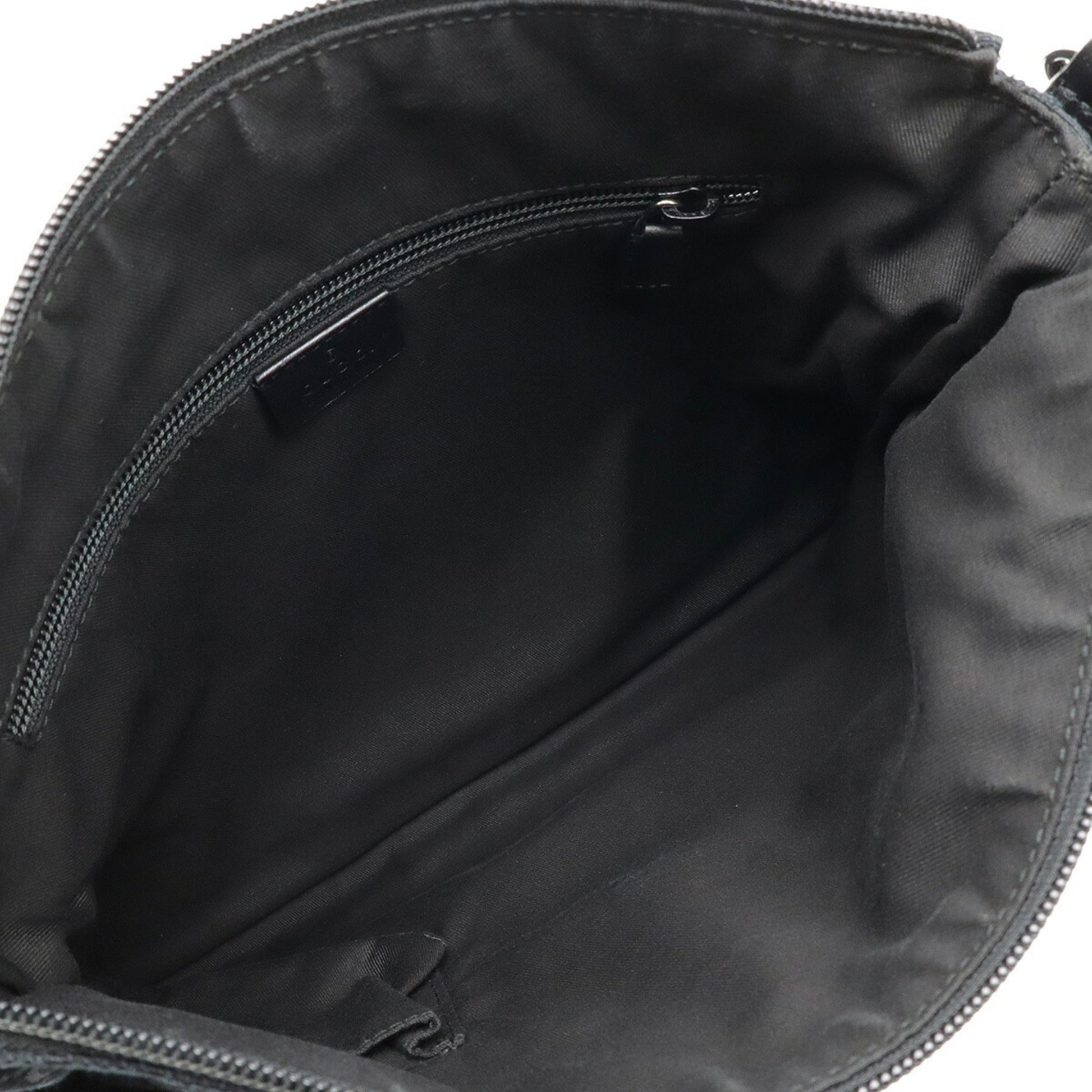 Gucci Black Canvas Leather Shoulder Bag
