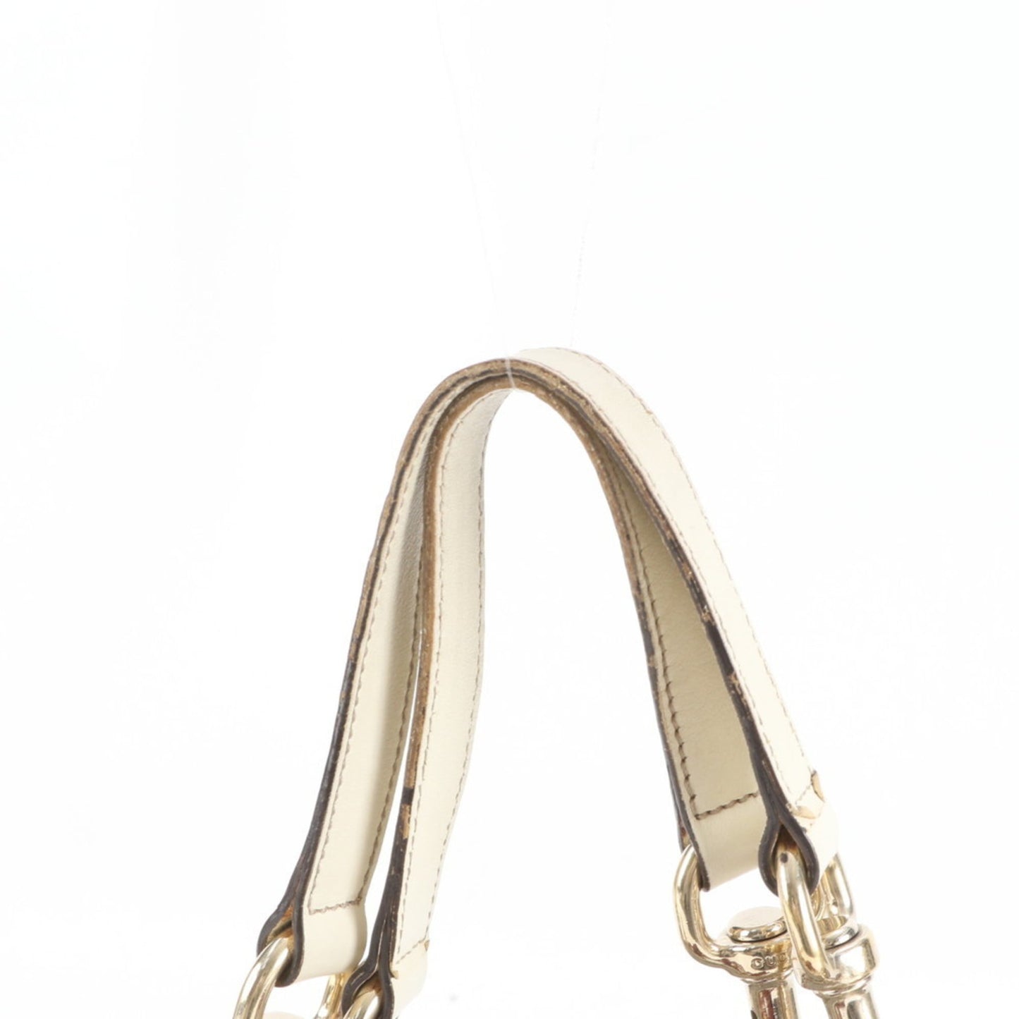 Gucci Brown White Leather Canvas Tote Bag