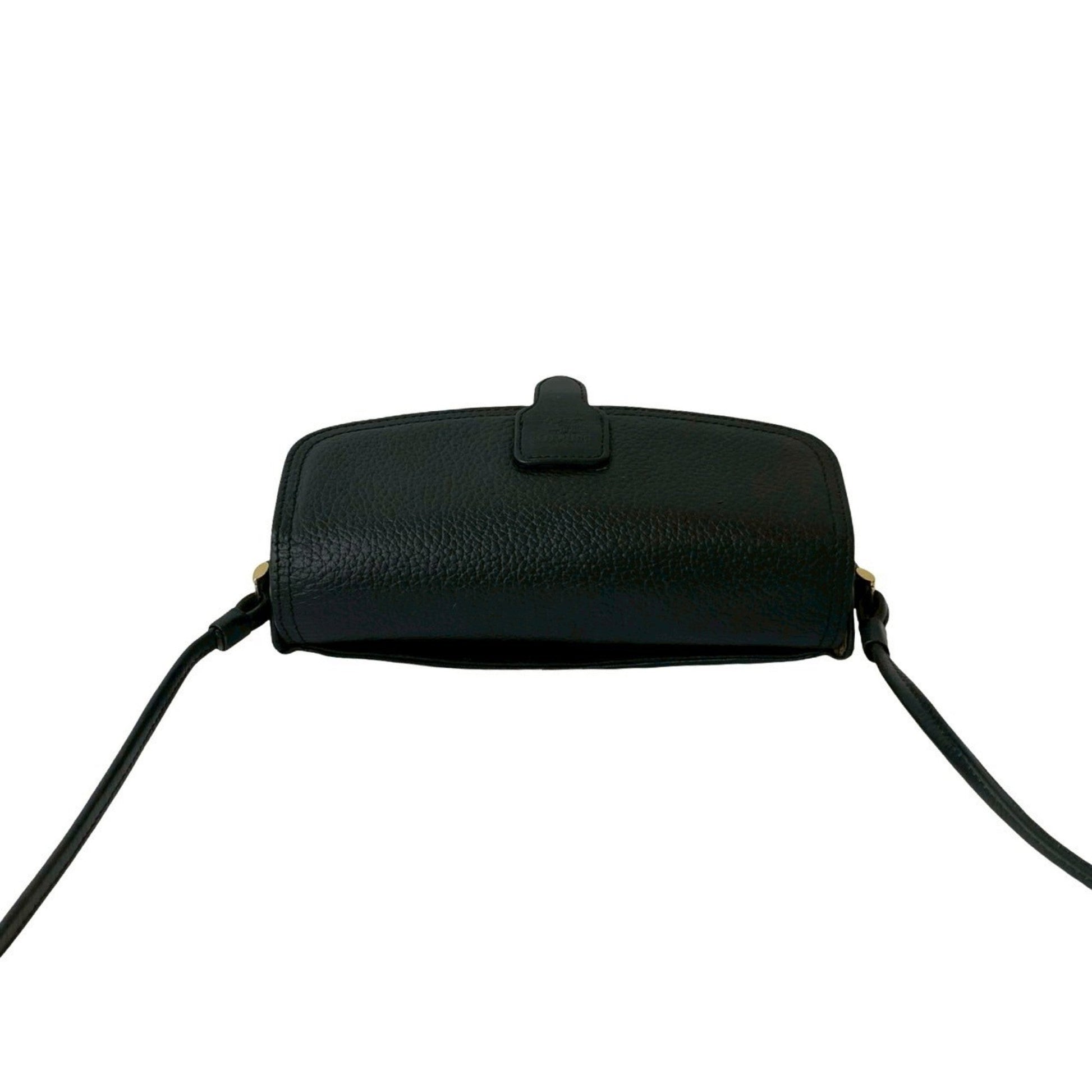 Burberry Pochette Shoulder Bag Leather Black