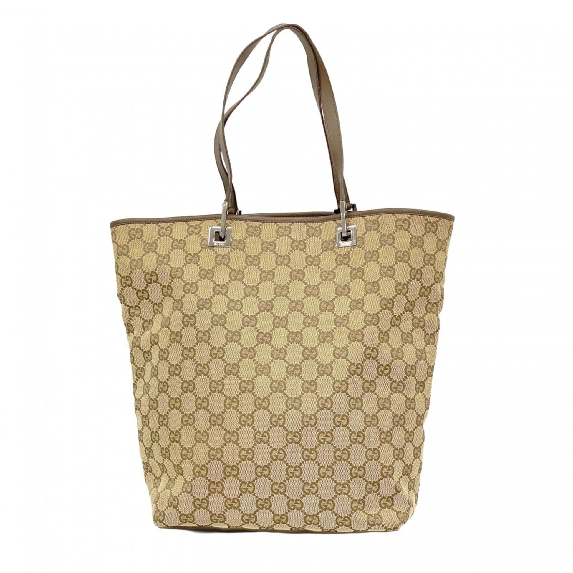 Gucci Beige Brown Canvas Tote Bag