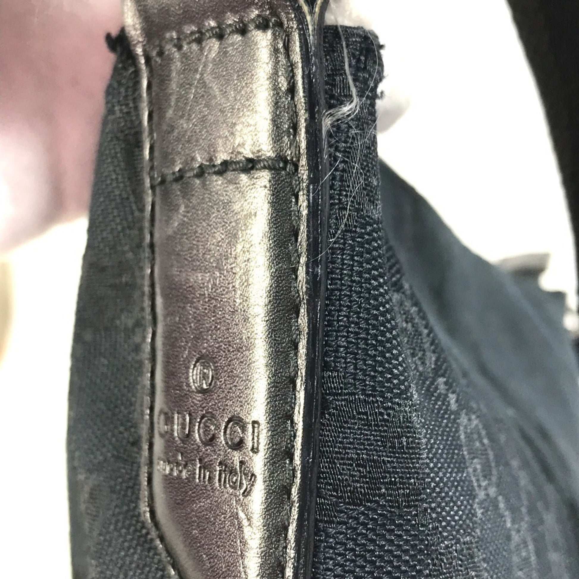 Gucci Black Gg Canvas Shoulder Bag