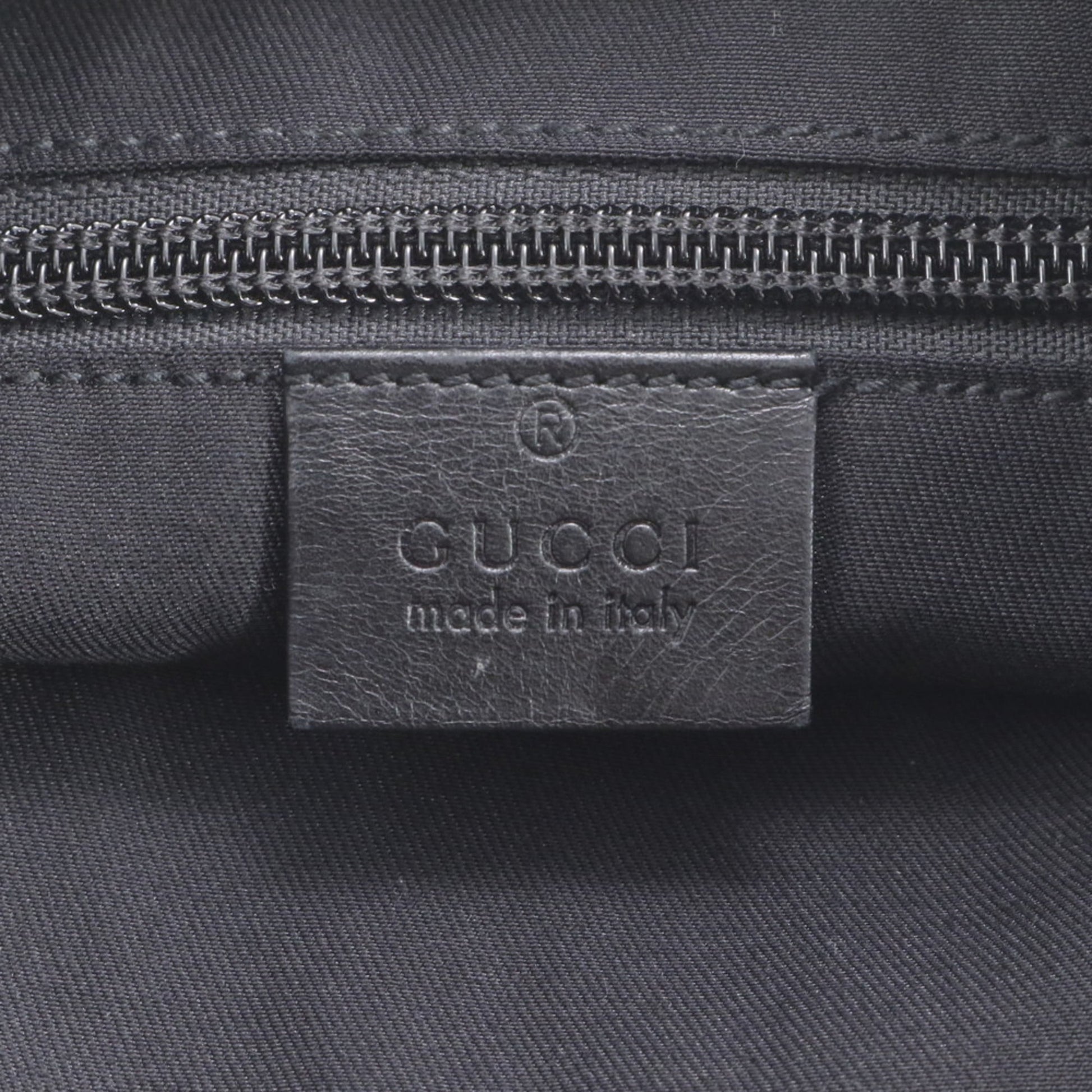 Gucci Black Leather Canvas Shoulder Bag