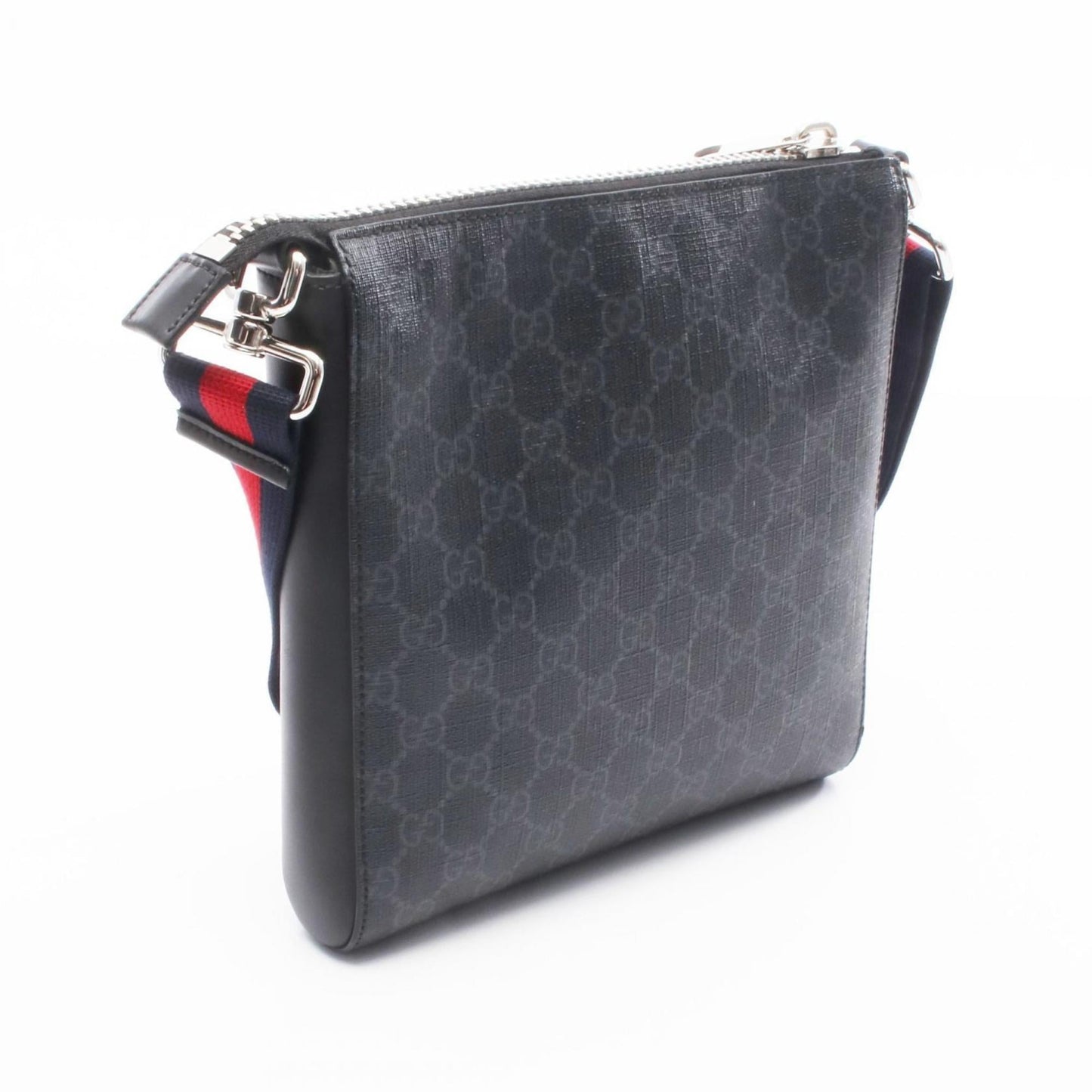 Gucci Black Gray Gg Supreme Leather Messenger Bag Shoulder Bag
