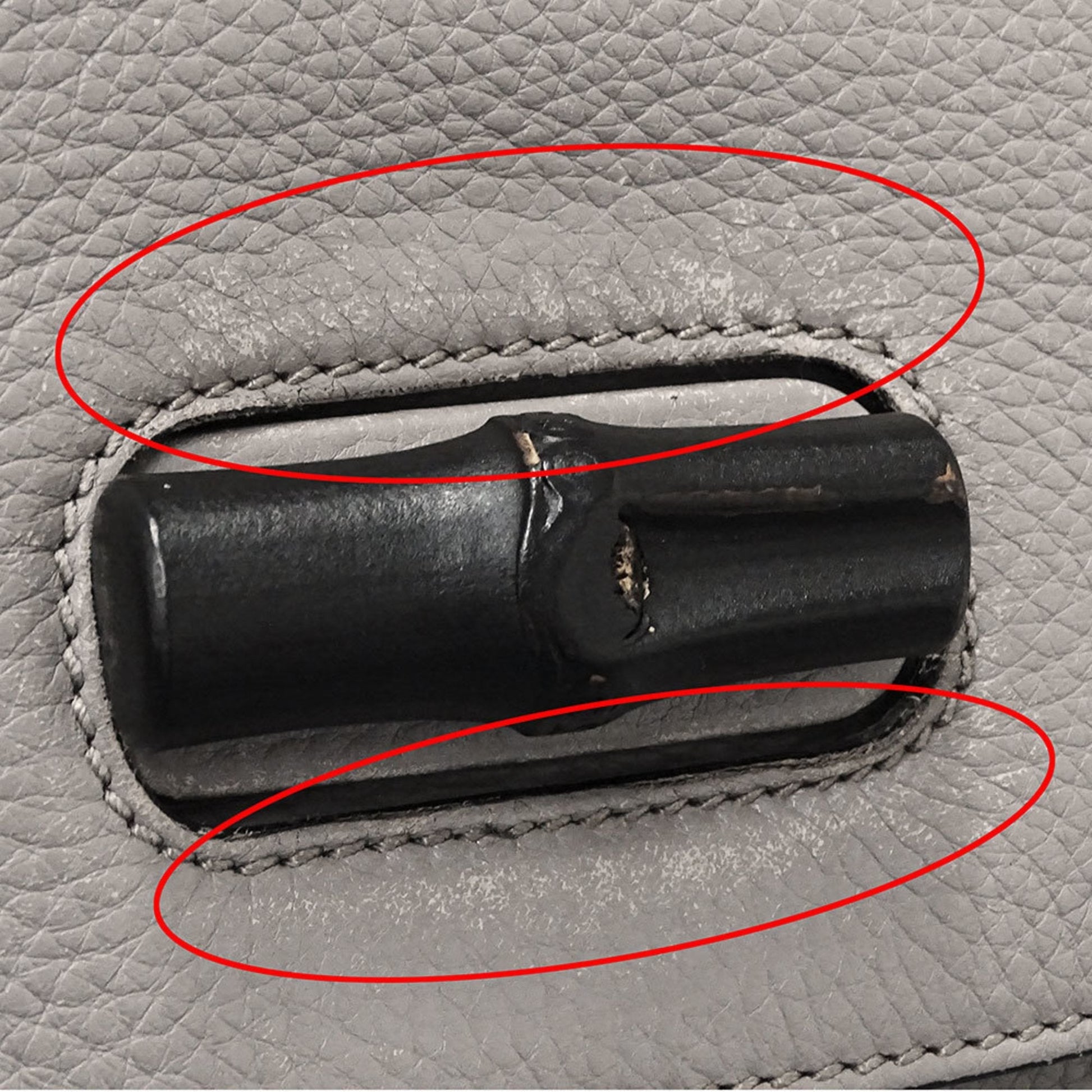 Gucci Gray Leather Handbag Shoulder Bag