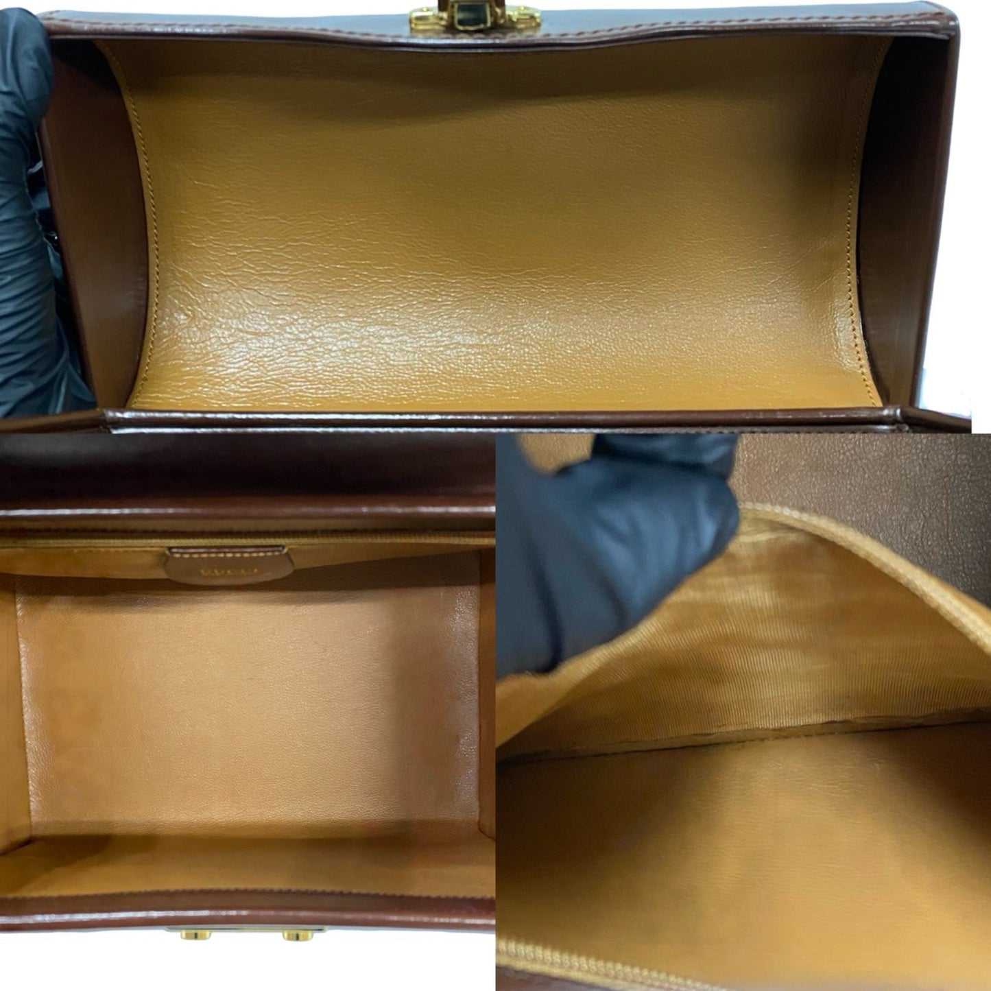 Gucci Brown Leather Handbag Tote Bag