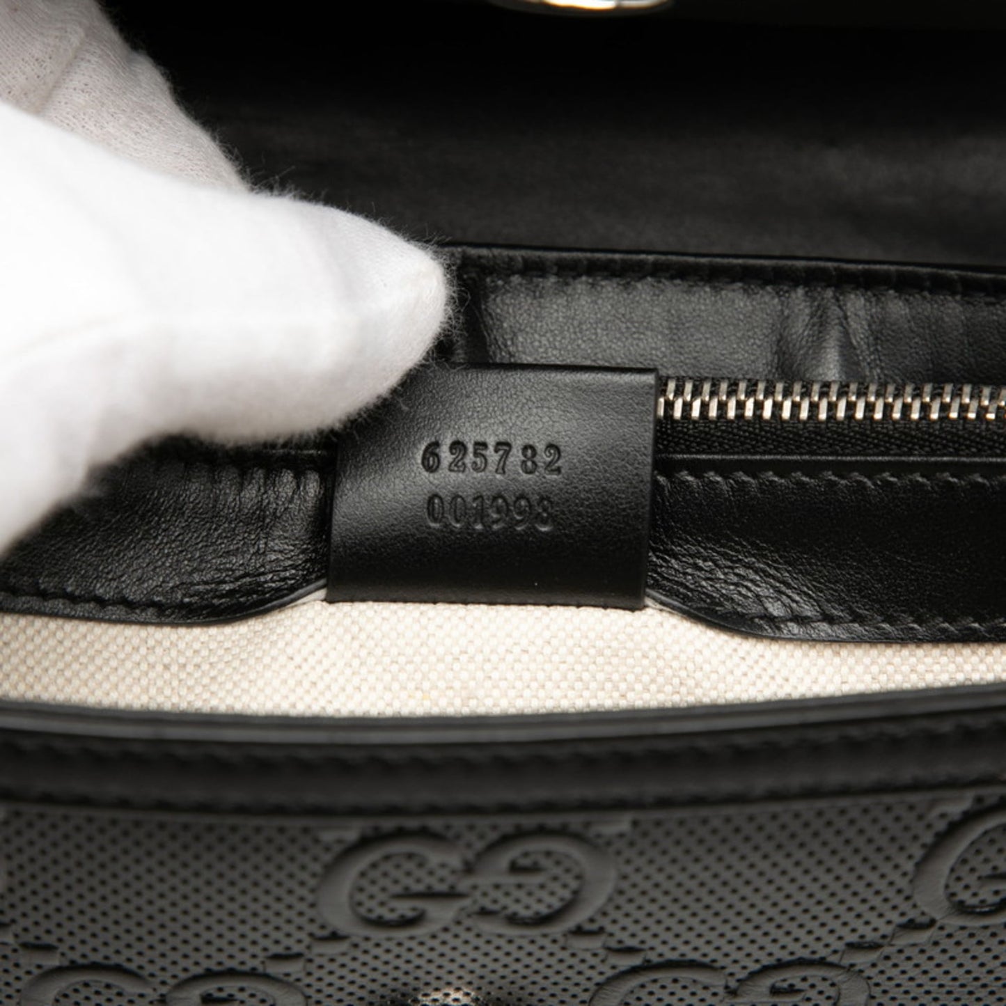 Gucci Black Leather Pvc Shoulder Bag