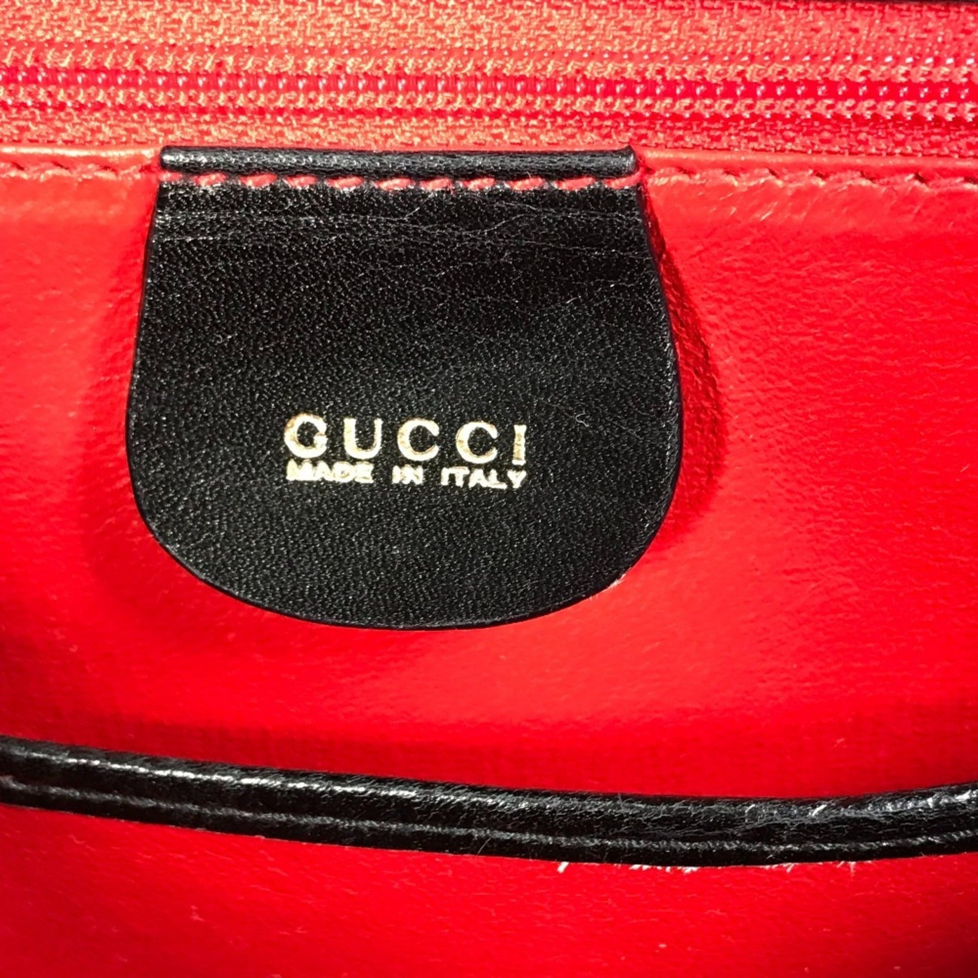 Gucci Black Leather Bamboo Handbag