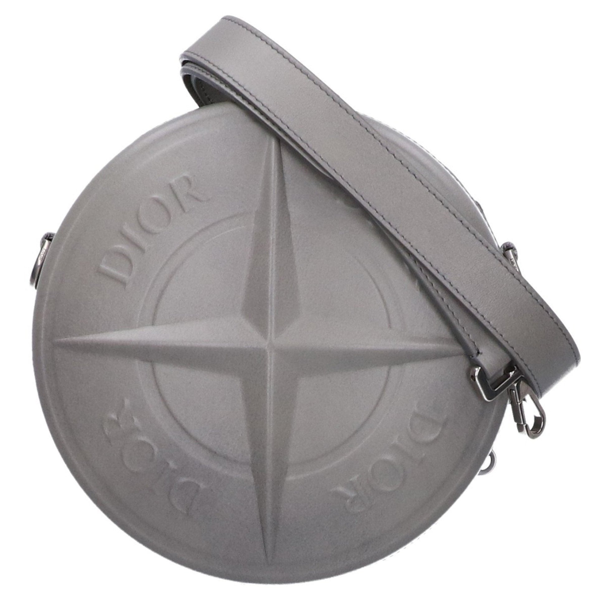 Dior Handbag Christian Shoulder Bag Sling Bag Leather Gray