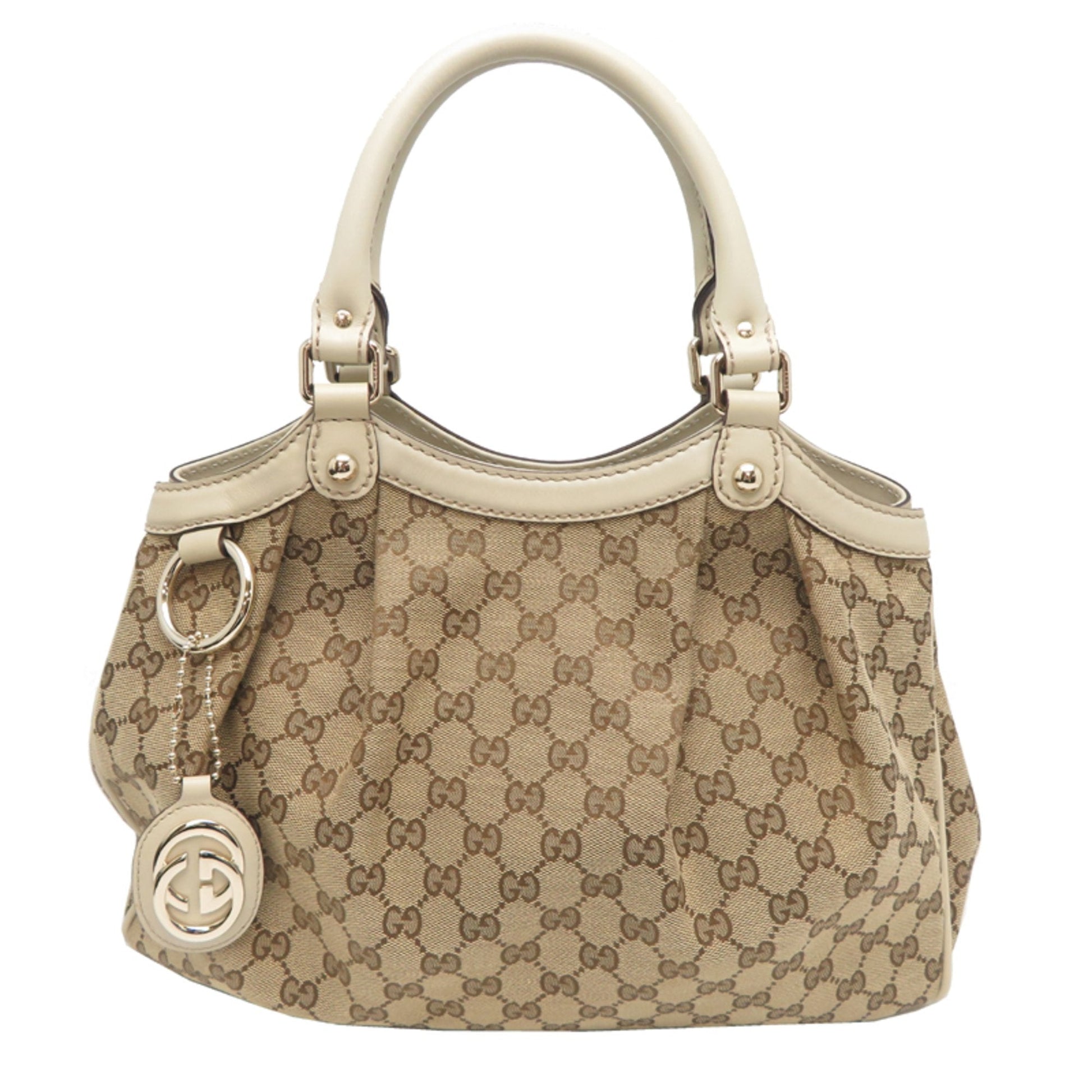 Gucci Sukey Beige Gg Canvas Handbag