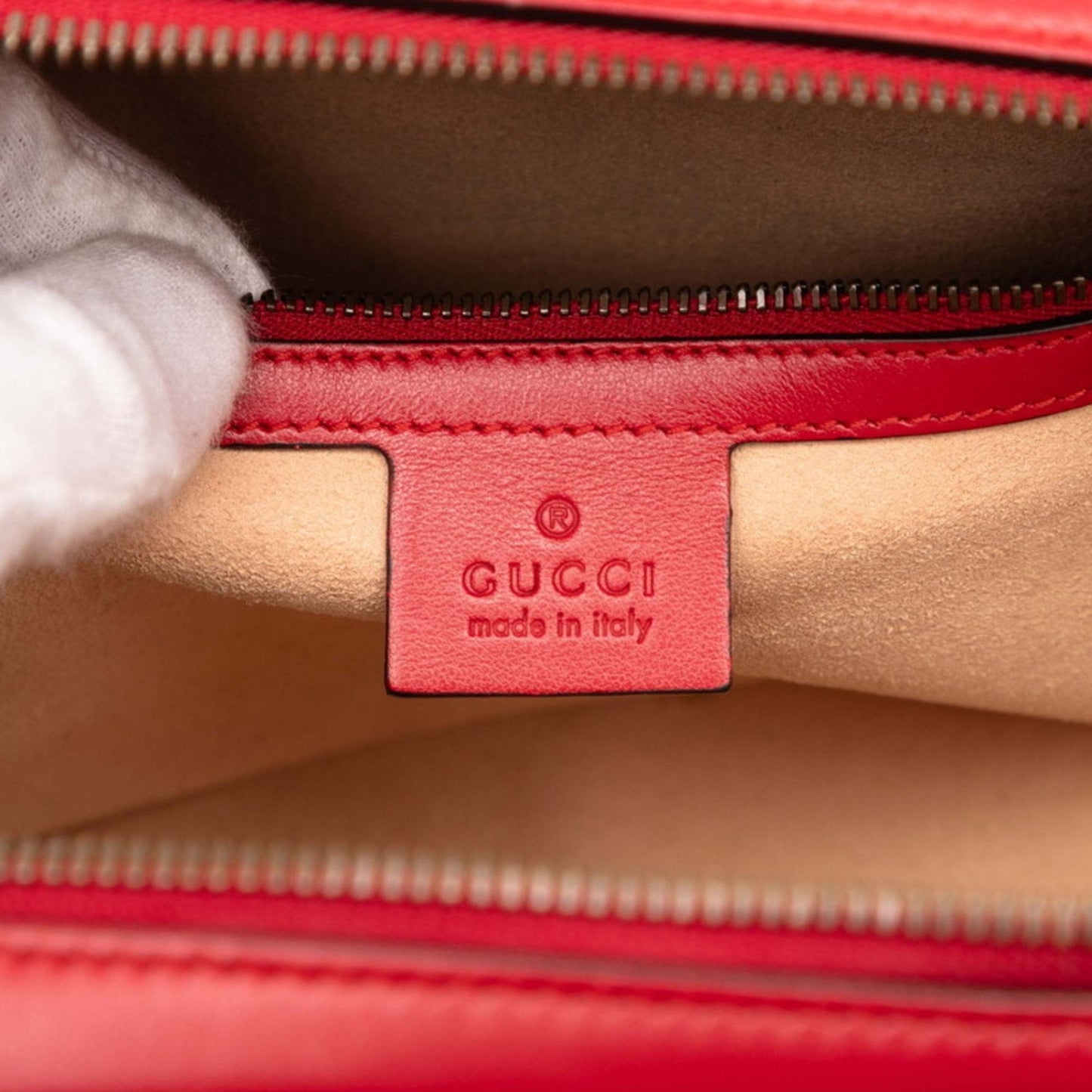 Gucci Red Color Leather Shoulder Bag