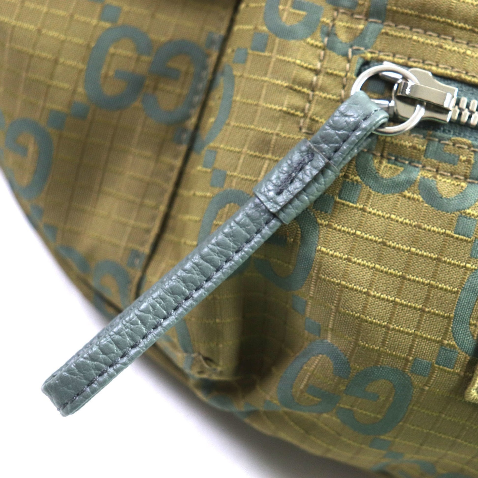 Gucci Khaki Nylon Leather Fanny Pack