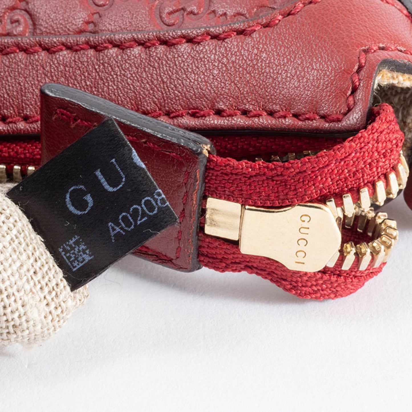 Gucci Microguccissima Red Color Leather Shoulder Bag