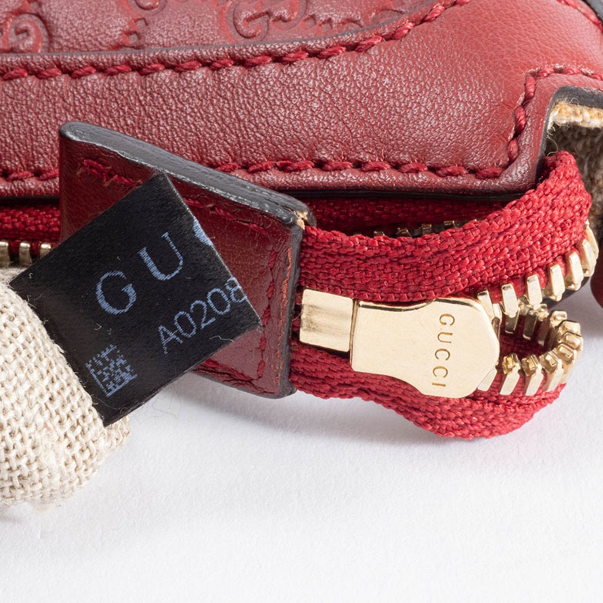 Gucci Microguccissima Red Color Leather Shoulder Bag