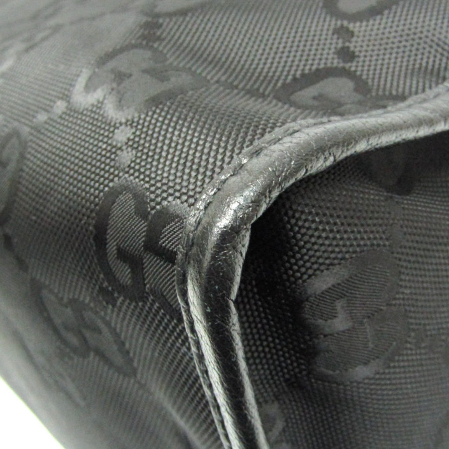Gucci Black Nylon Canvas Leather Handbag Shoulder Bag