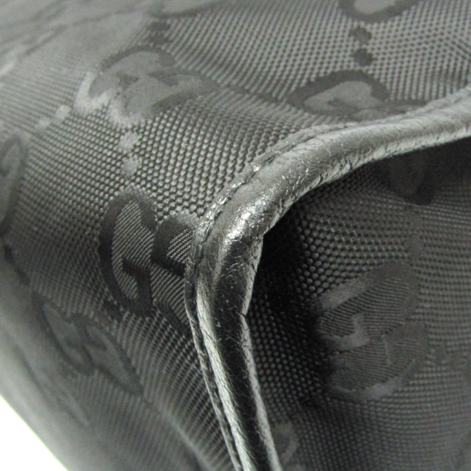 Gucci Black Nylon Canvas Leather Handbag Shoulder Bag