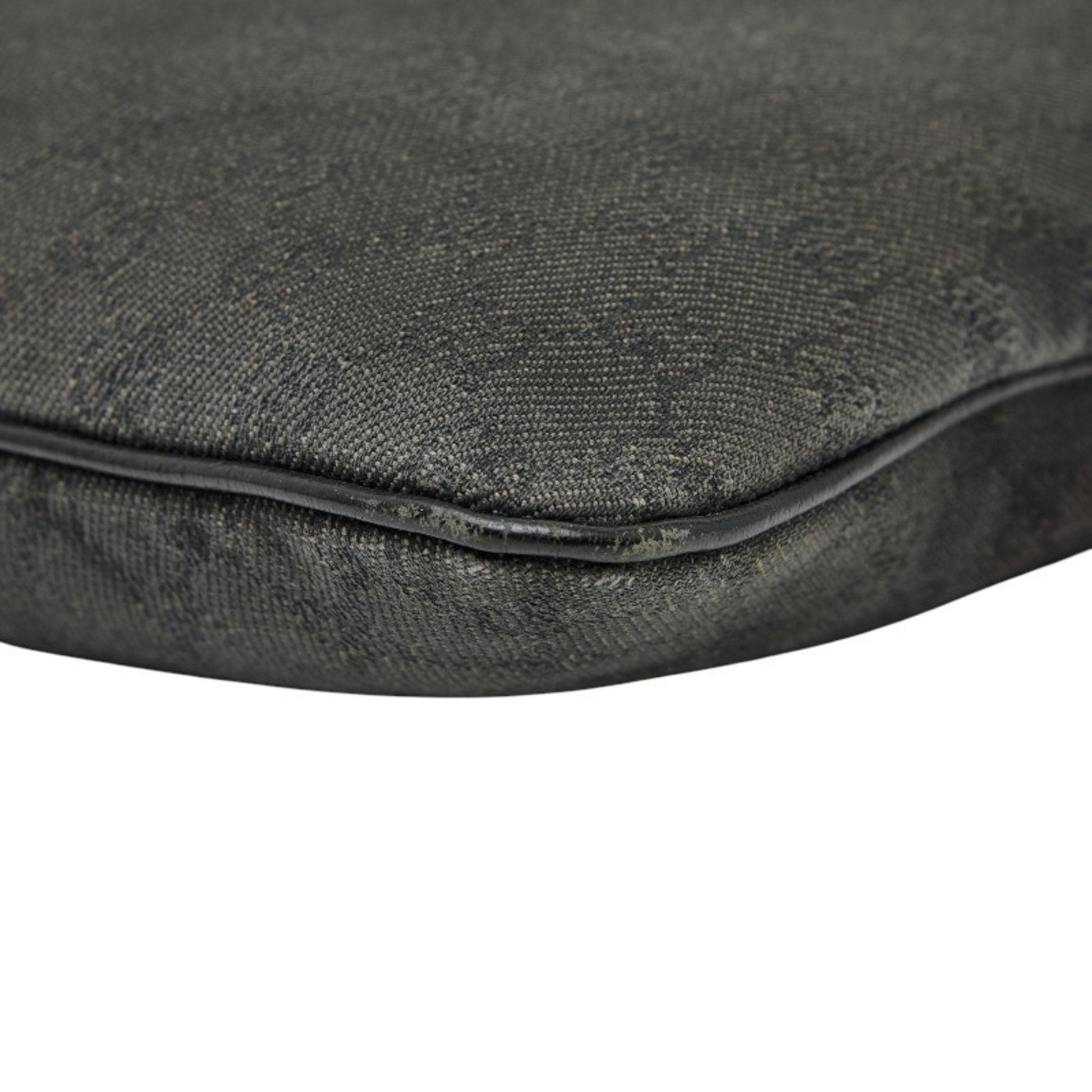 Gucci Black Canvas Leather Shoulder Bag Tote Bag