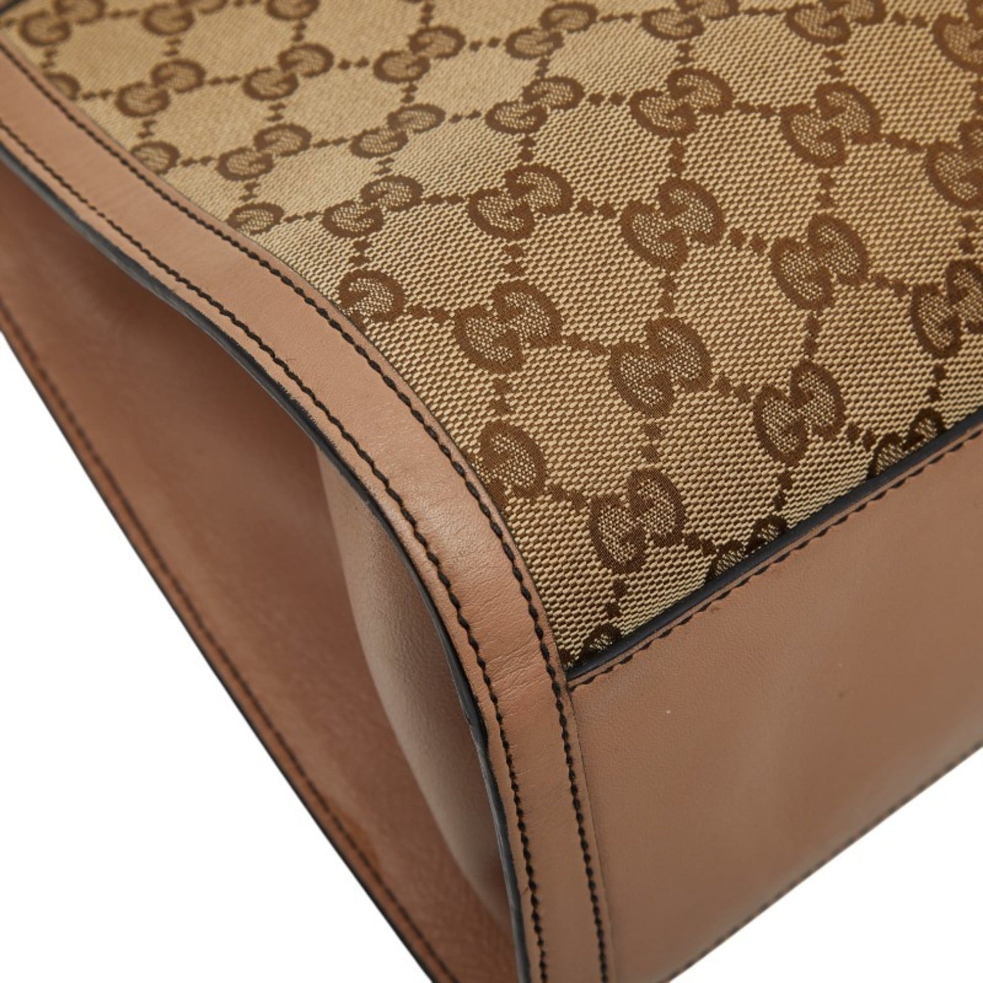 Gucci Gg Canvas Beige Pink Gg Canvas Leather Shoulder Bag