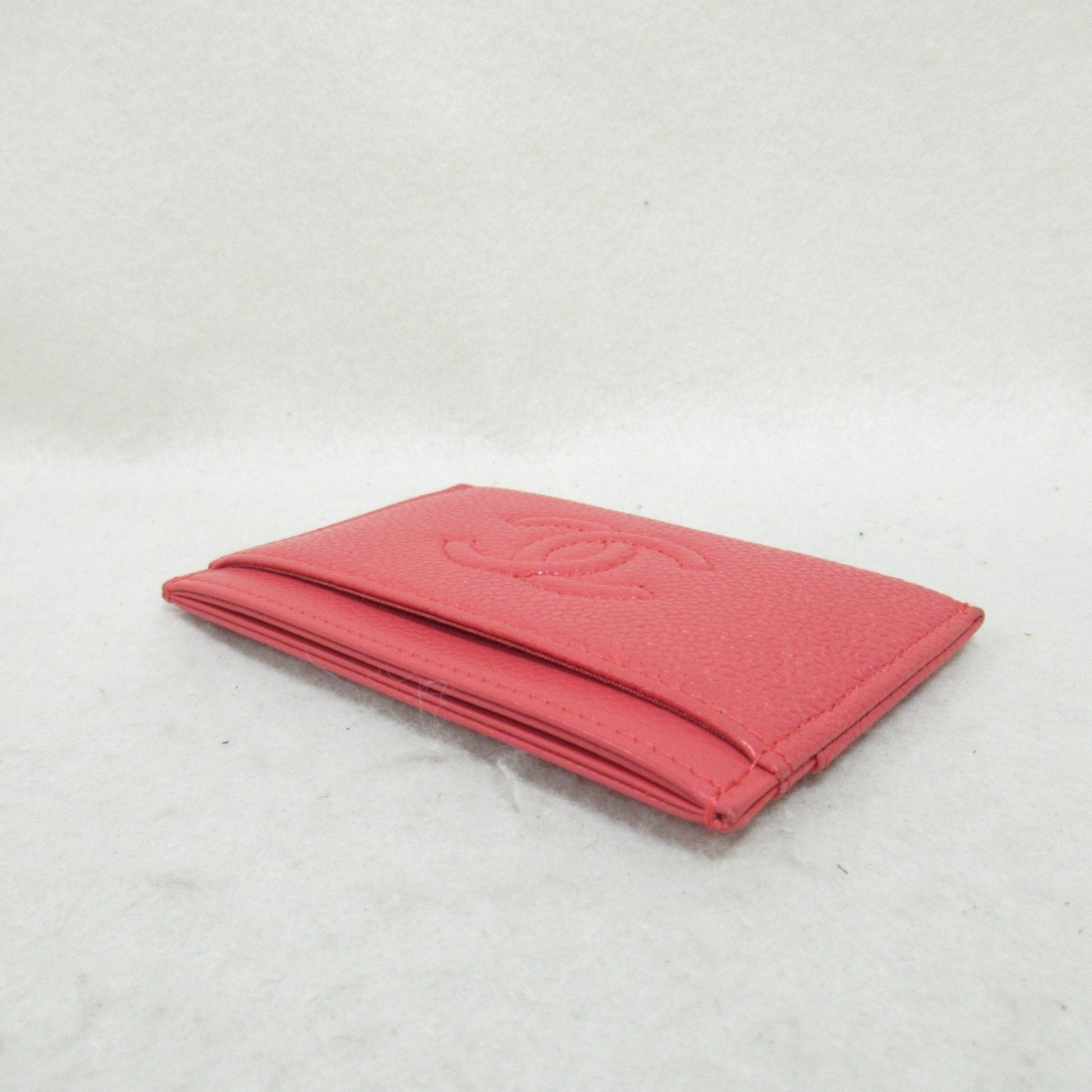 CHANEL Business Card Holder/Card Case Caviar Skin (Grained Calfskin) Women's Pink