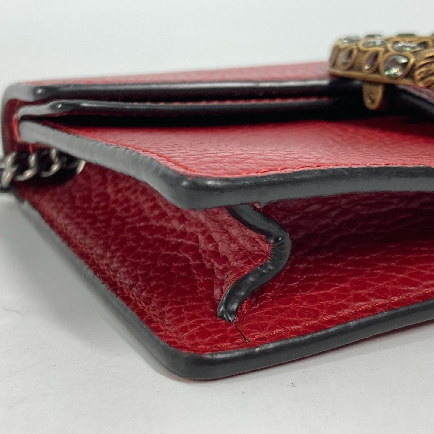 Gucci Red Color Leather Clutch Bag Pouch Shoulder Bag