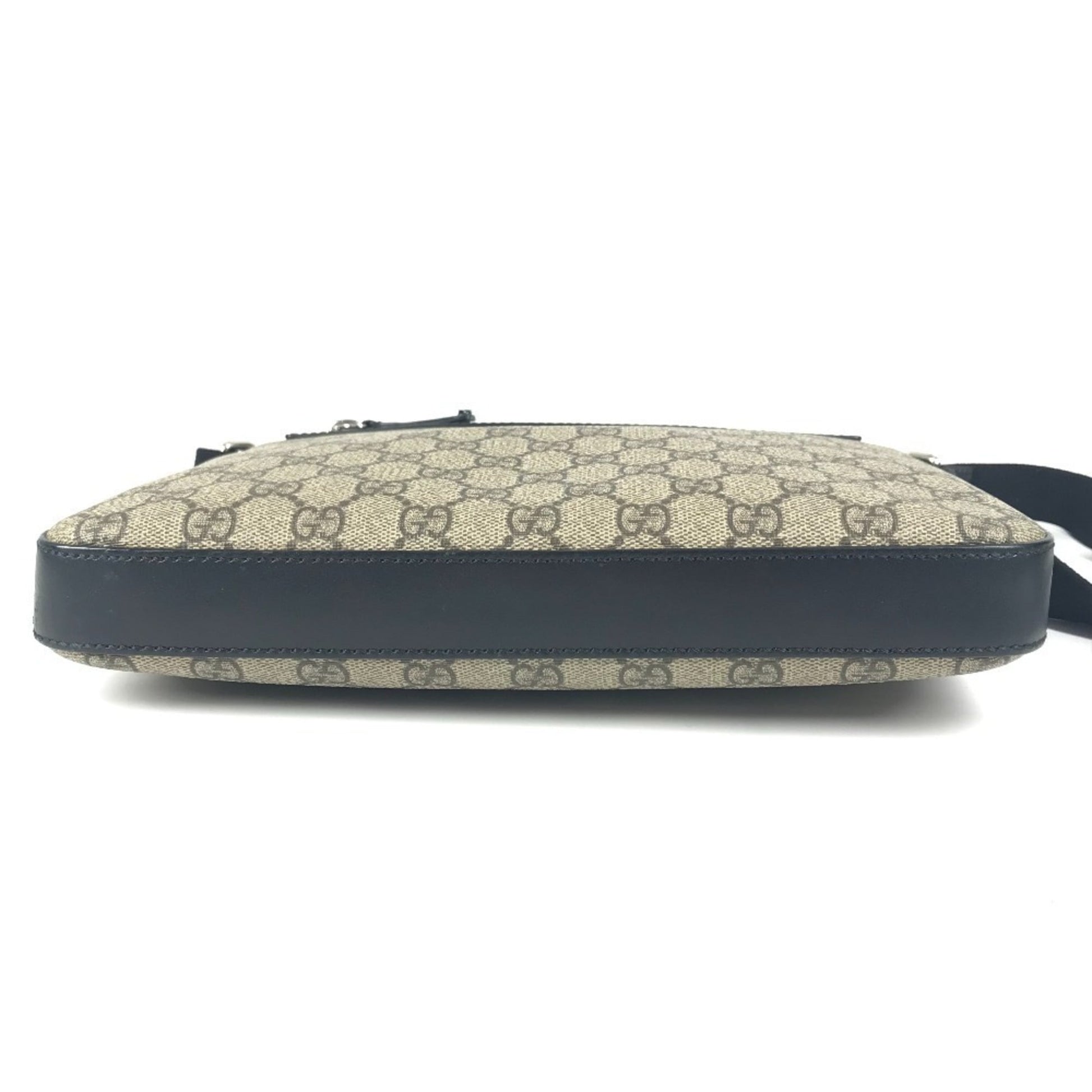Gucci Beige Black Gg Supreme Leather Messenger Bag Shoulder Bag