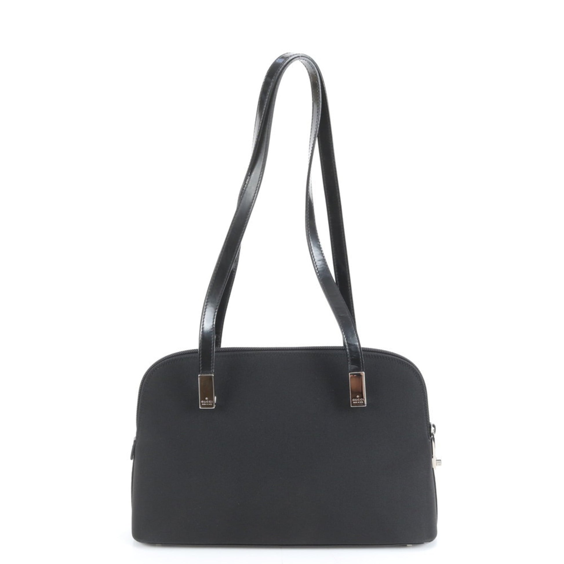 Gucci Black Leather Nylon Tote Bag