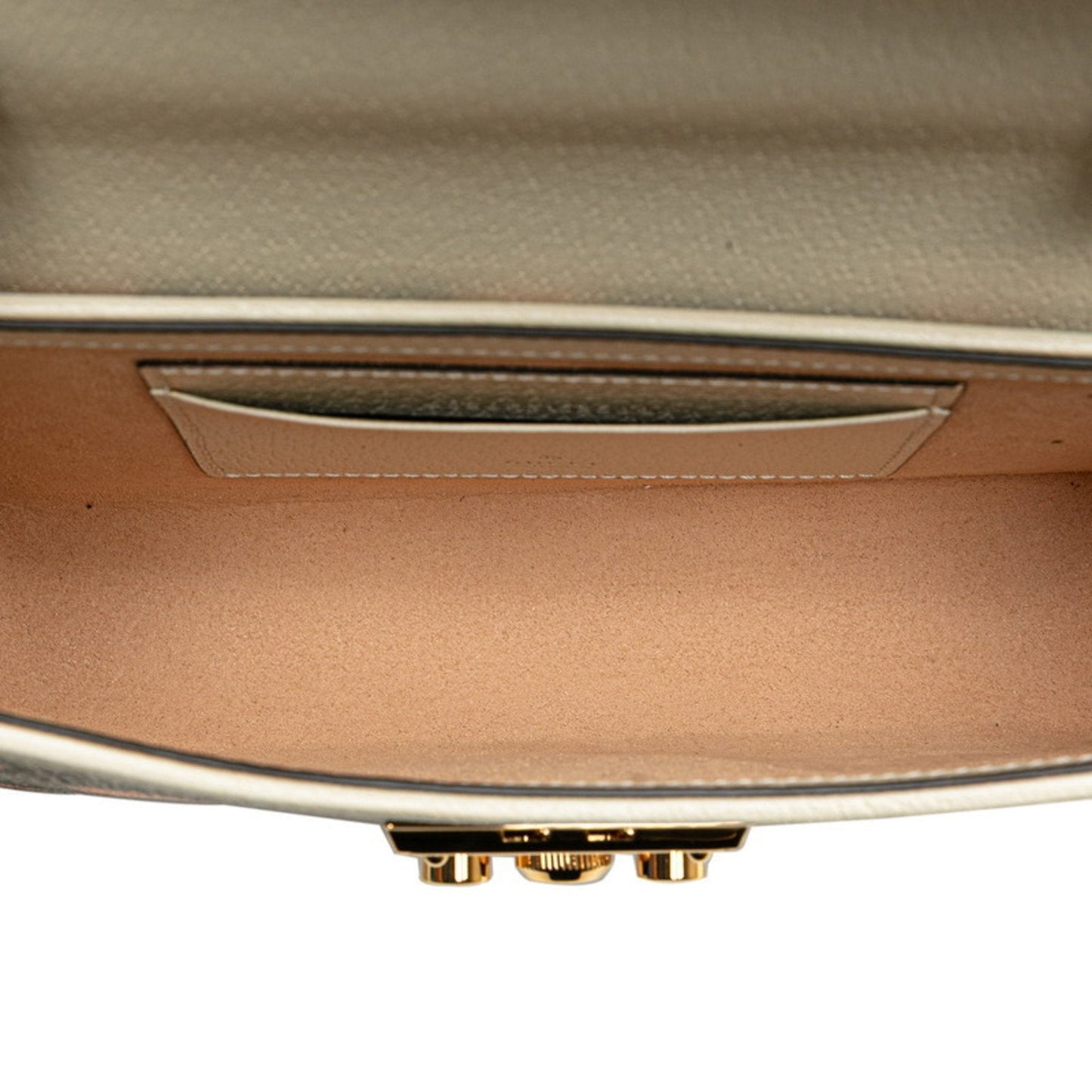 Gucci Padlock Beige Pvc Leather Handbag Shoulder Bag
