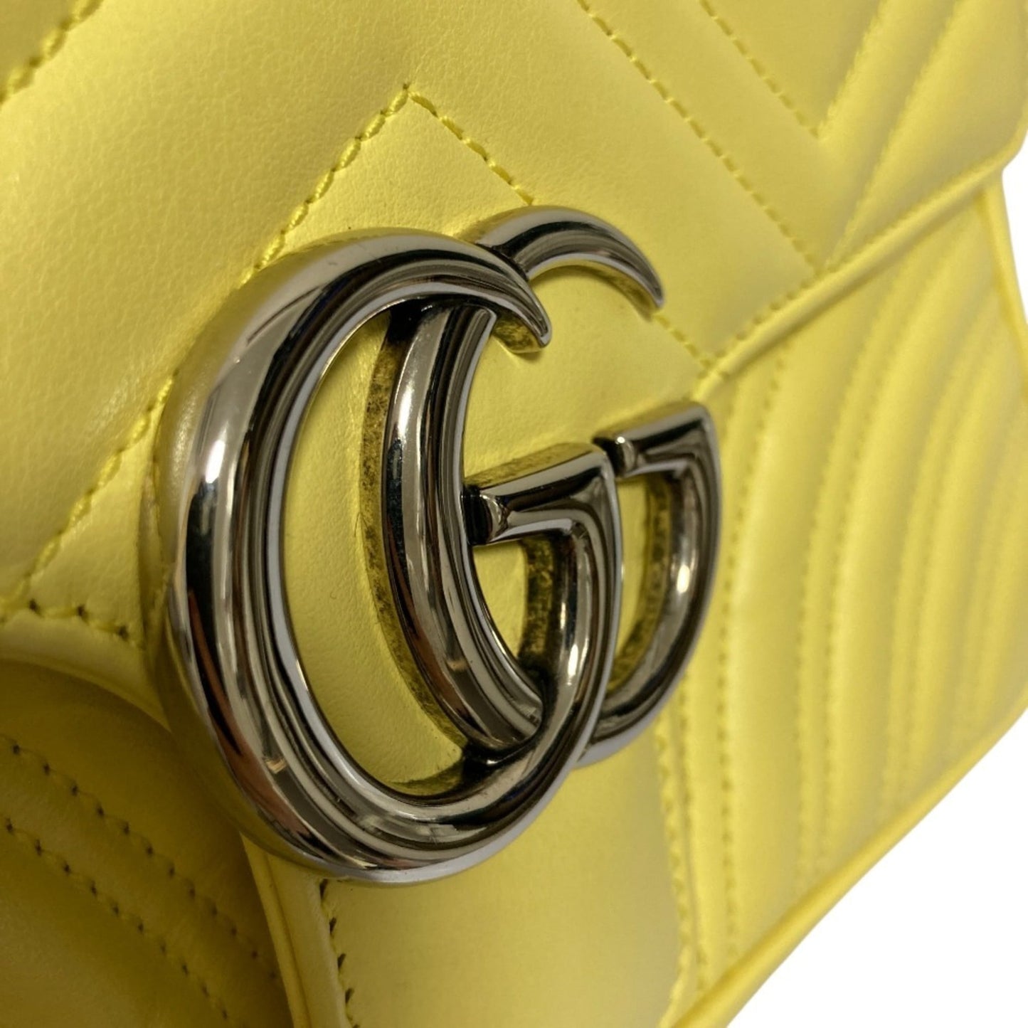 Gucci Yellow Quilting Leather Shoulder Bag