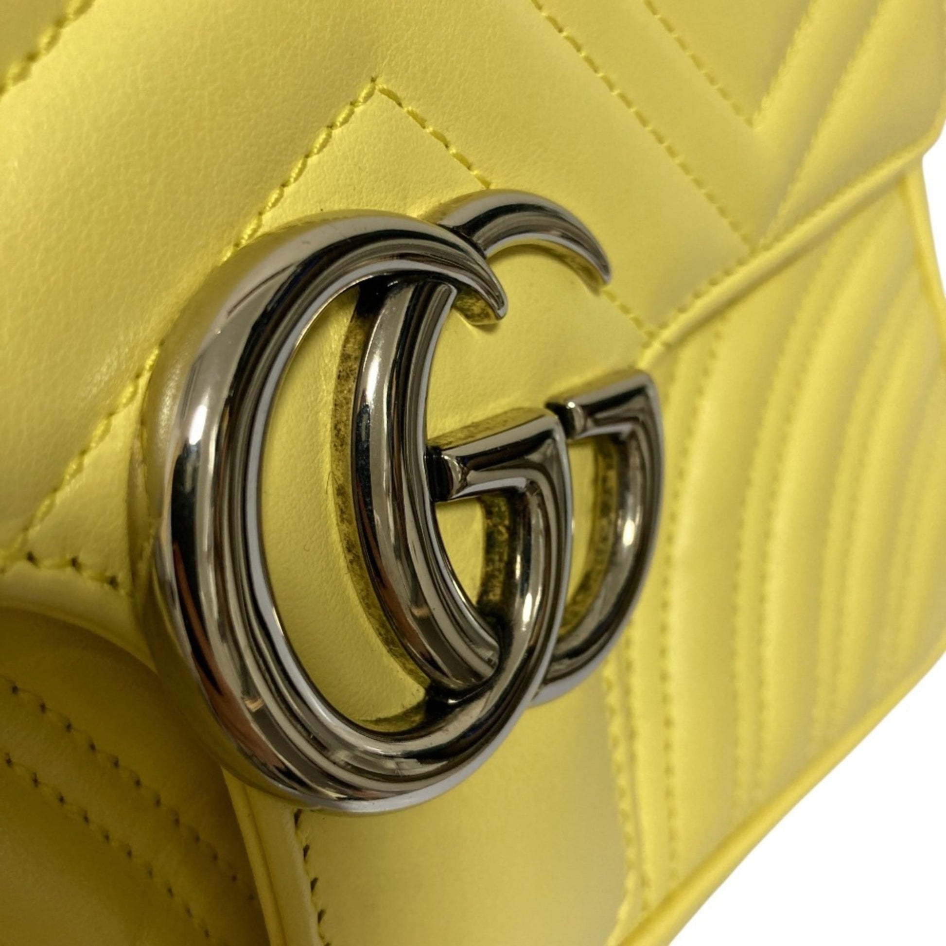 Gucci Yellow Quilting Leather Shoulder Bag