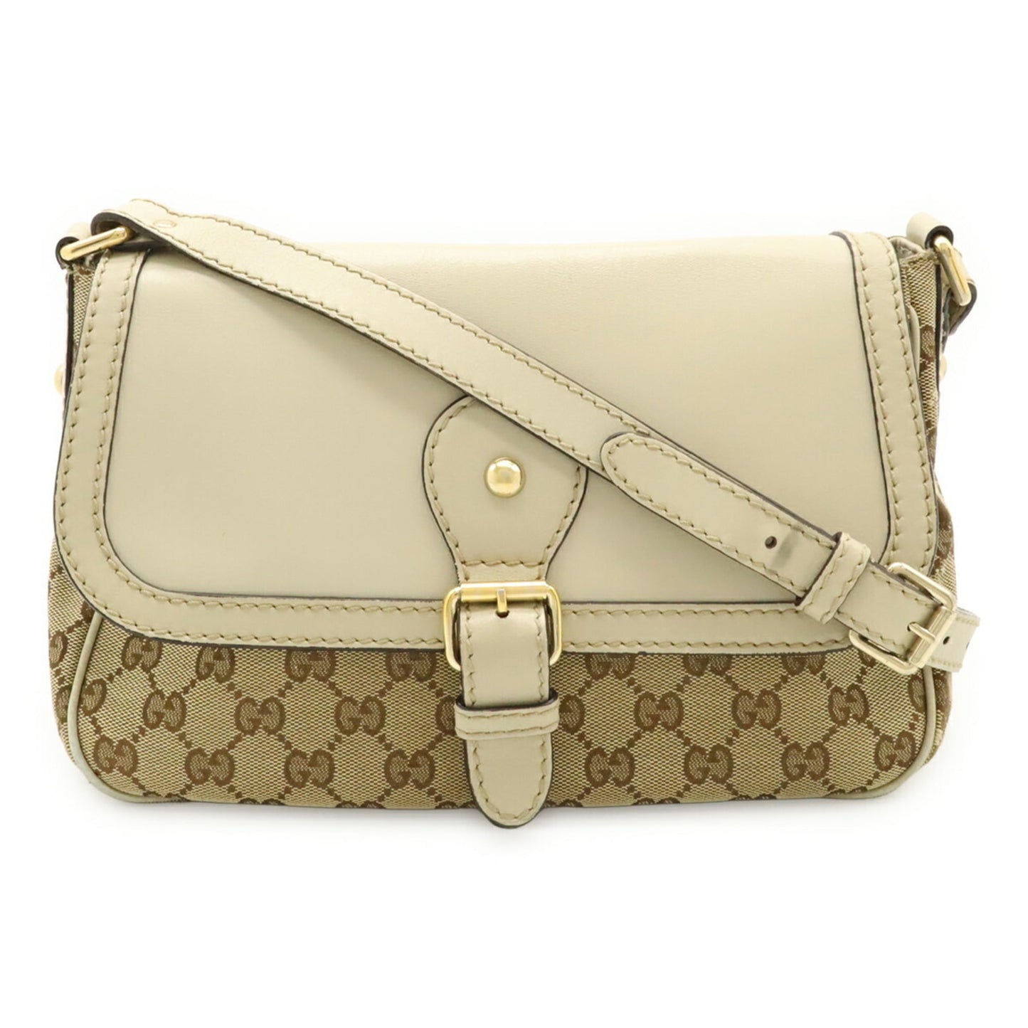 Gucci Sukey Beige Khaki Gg Canvas Leather Shoulder Bag