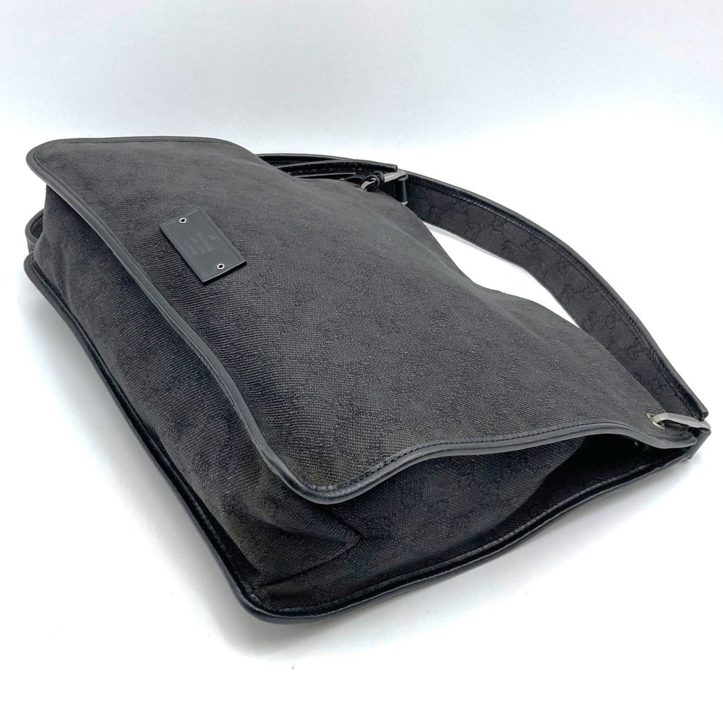 Gucci Black Denim Leather Shoulder Bag