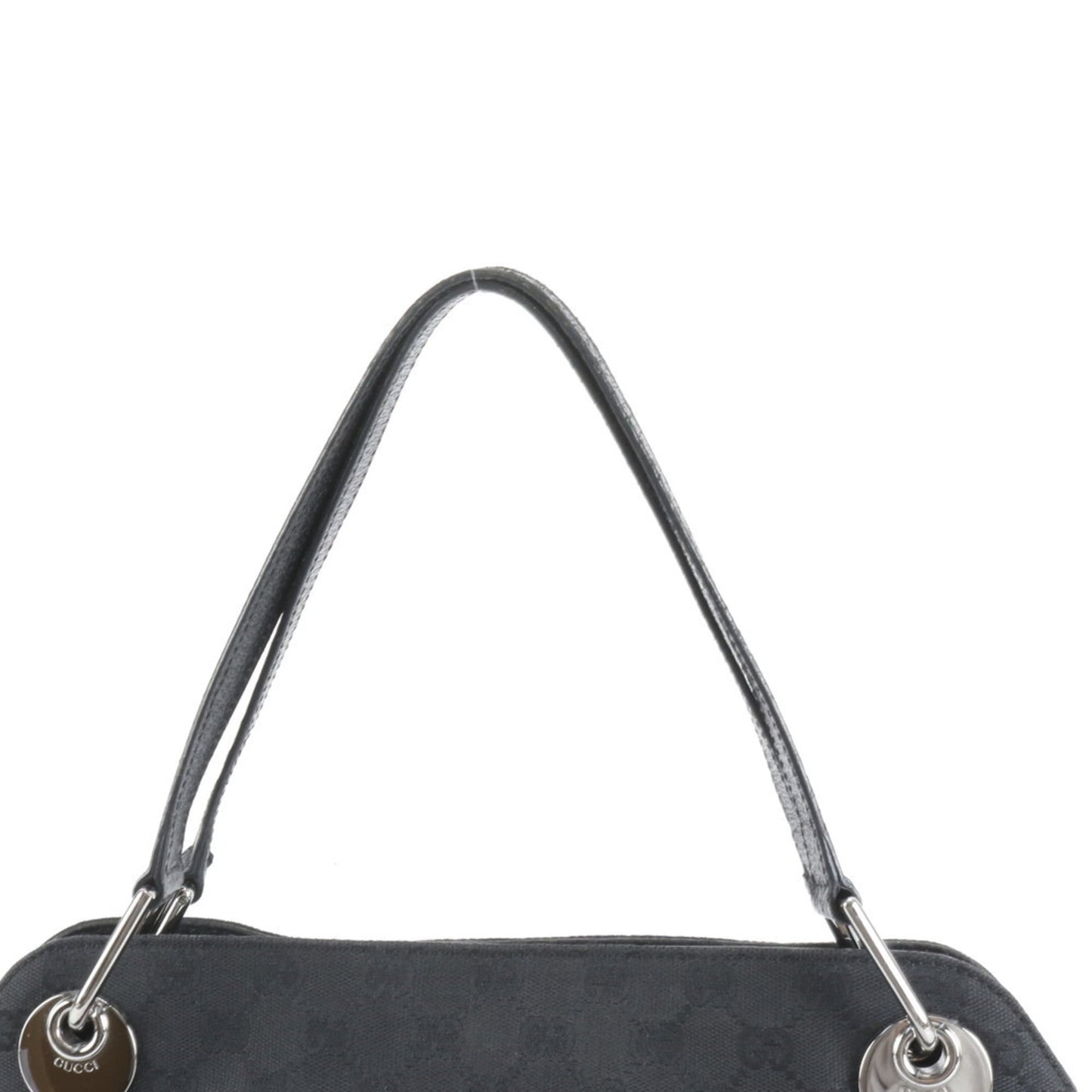 Gucci Black Leather Canvas Tote Bag
