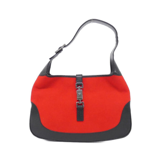 Gucci Black Red Color Felt Leather Shoulder Bag