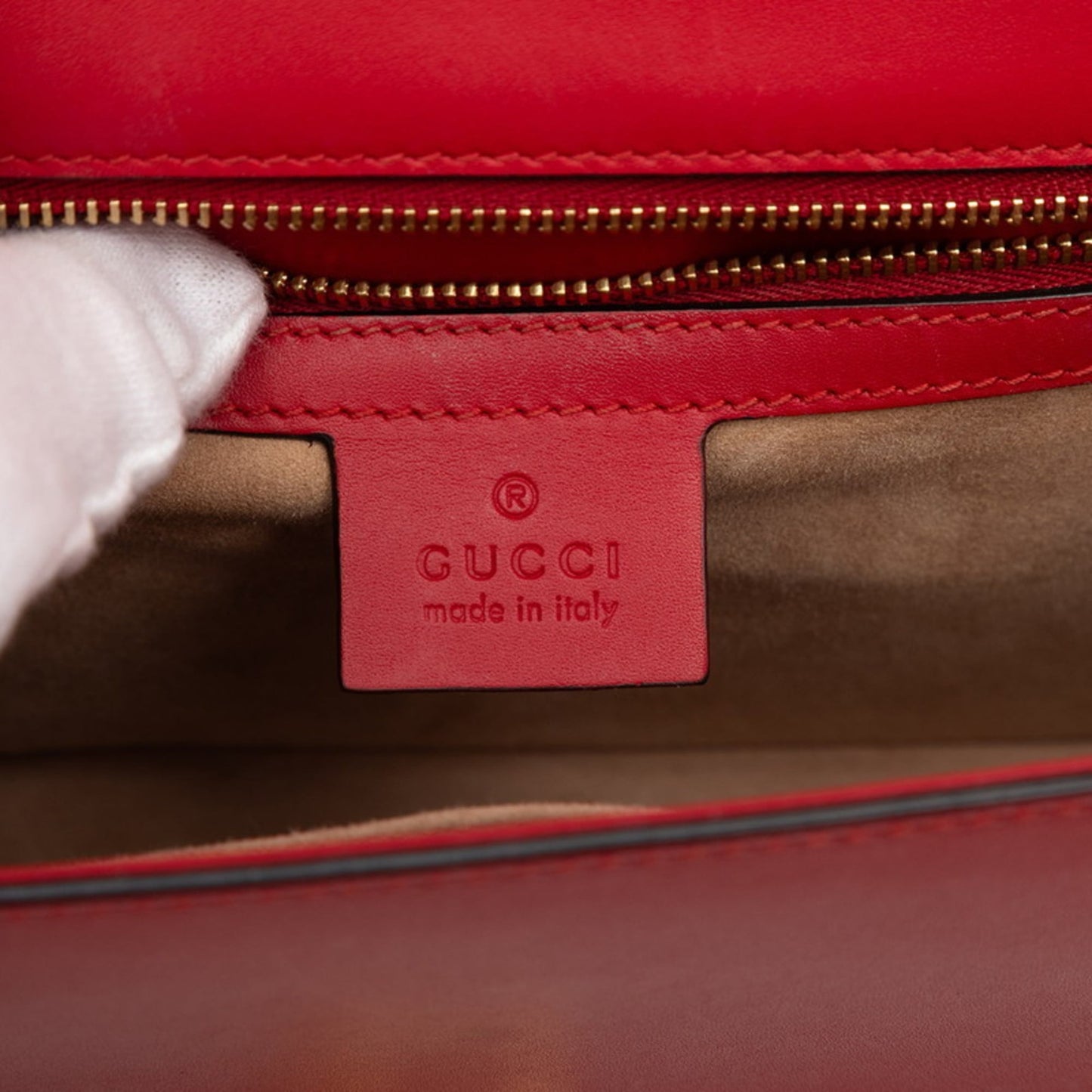 Gucci Red Color Leather Handbag Shoulder Bag