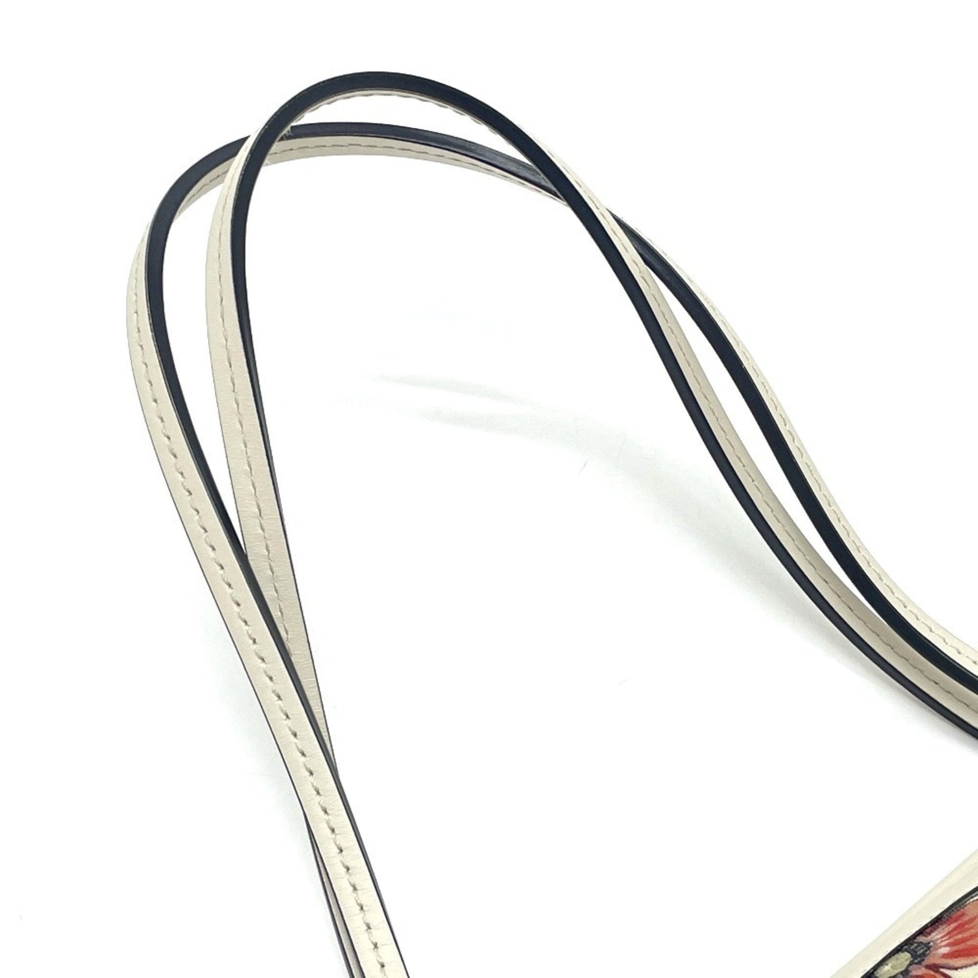Gucci Ivory Multi-Color Leather Pvc Shoulder Bag Tote Bag