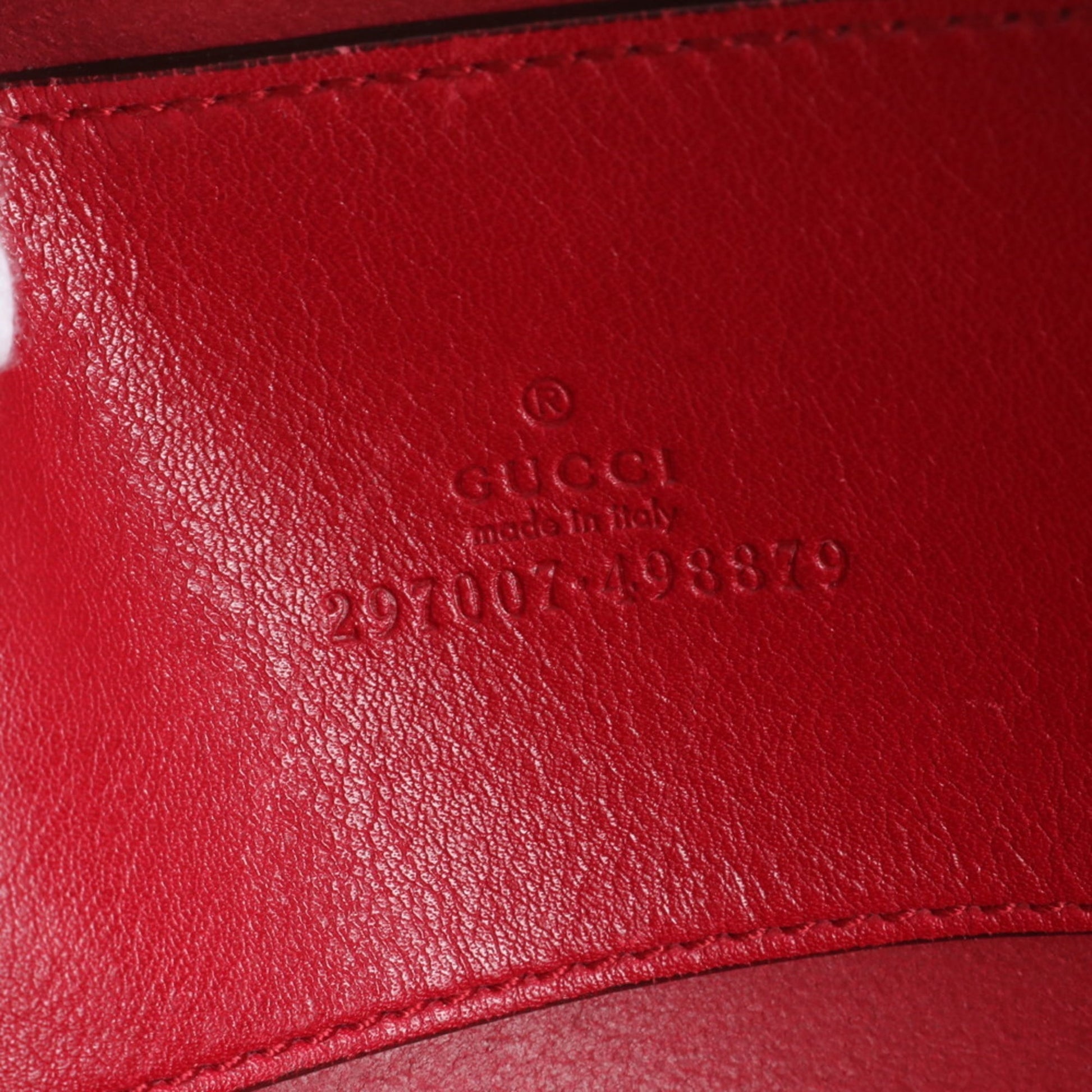 Gucci Red Color Leather Pouch Shoulder Bag