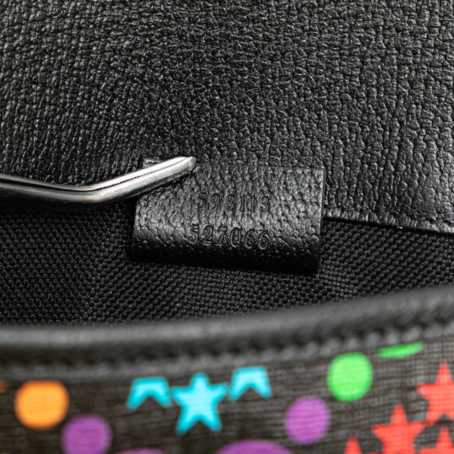 Gucci Black Multi-Color Pvc Leather Sling Bag