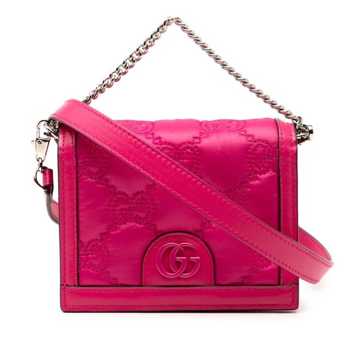 Gucci Pink Nylon Leather Handbag Shoulder Bag