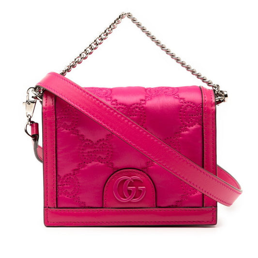 Gucci Pink Nylon Leather Handbag Shoulder Bag