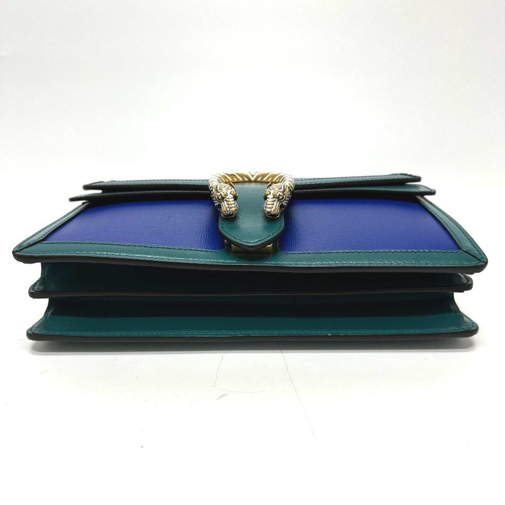 Gucci Blue Green Leather Shoulder Bag