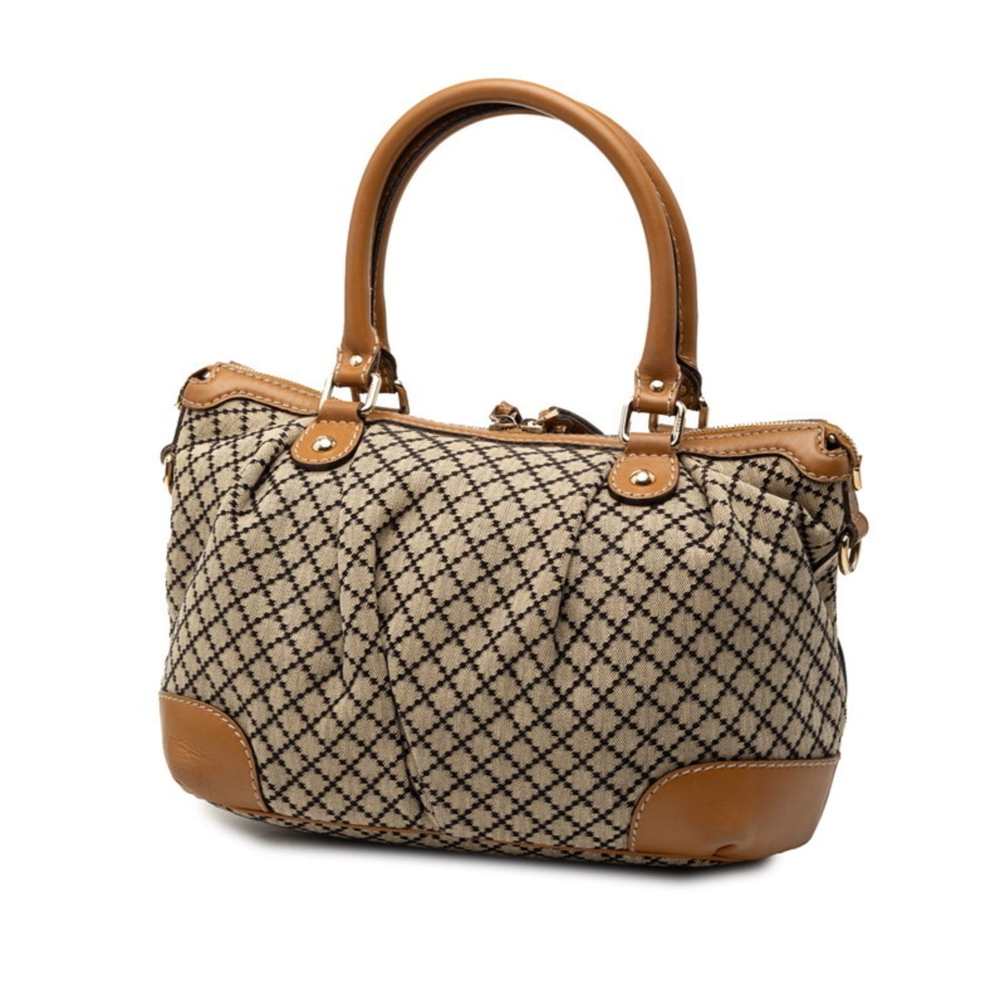 Gucci Beige Canvas Leather Handbag Shoulder Bag